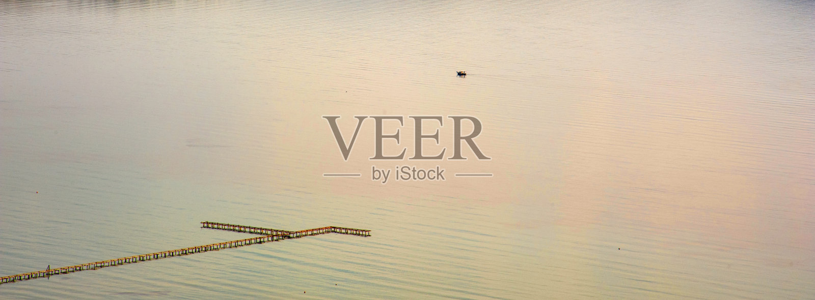 木制码头和海上景观横幅照片摄影图片