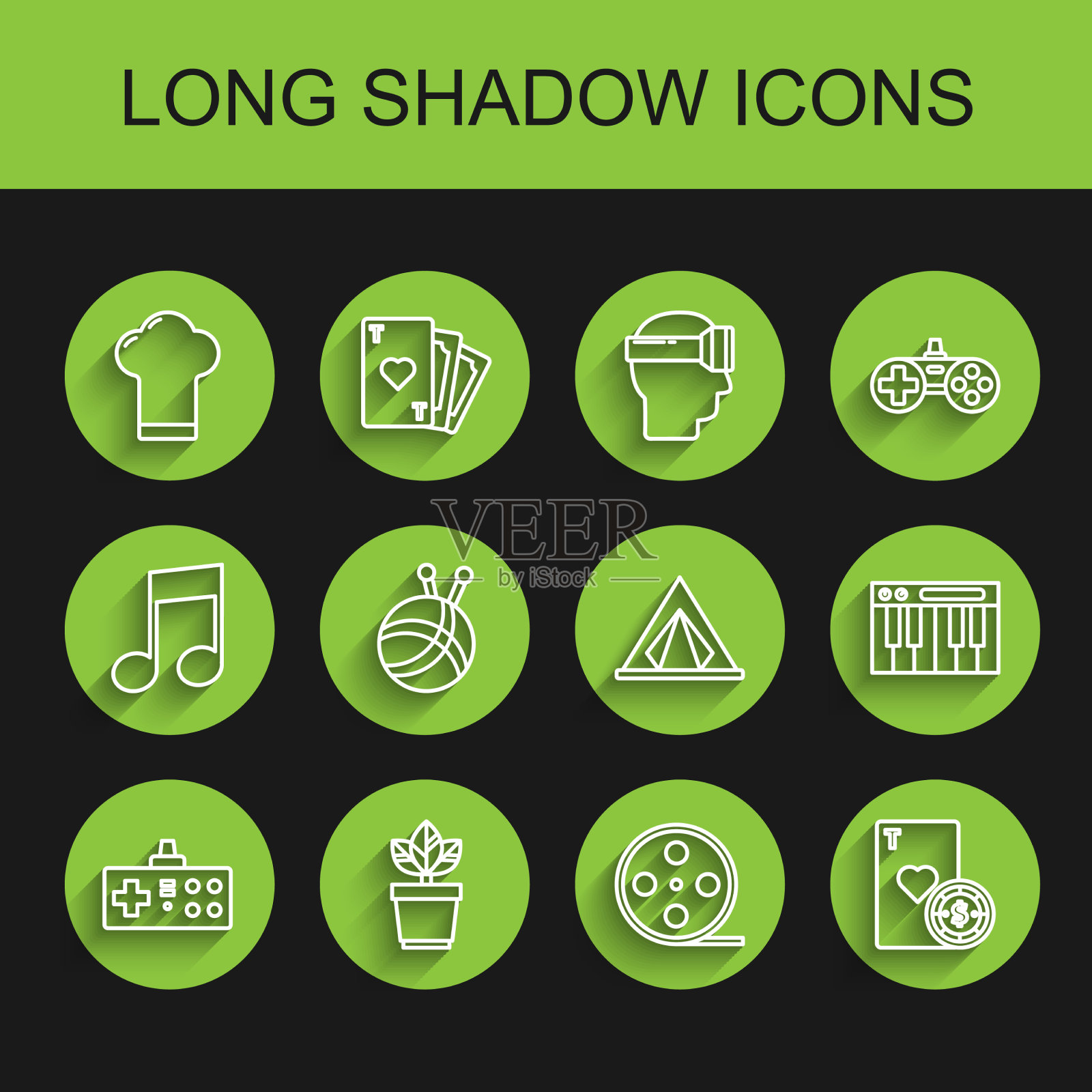 游戏手柄设置线花在锅厨师帽膜图标素材