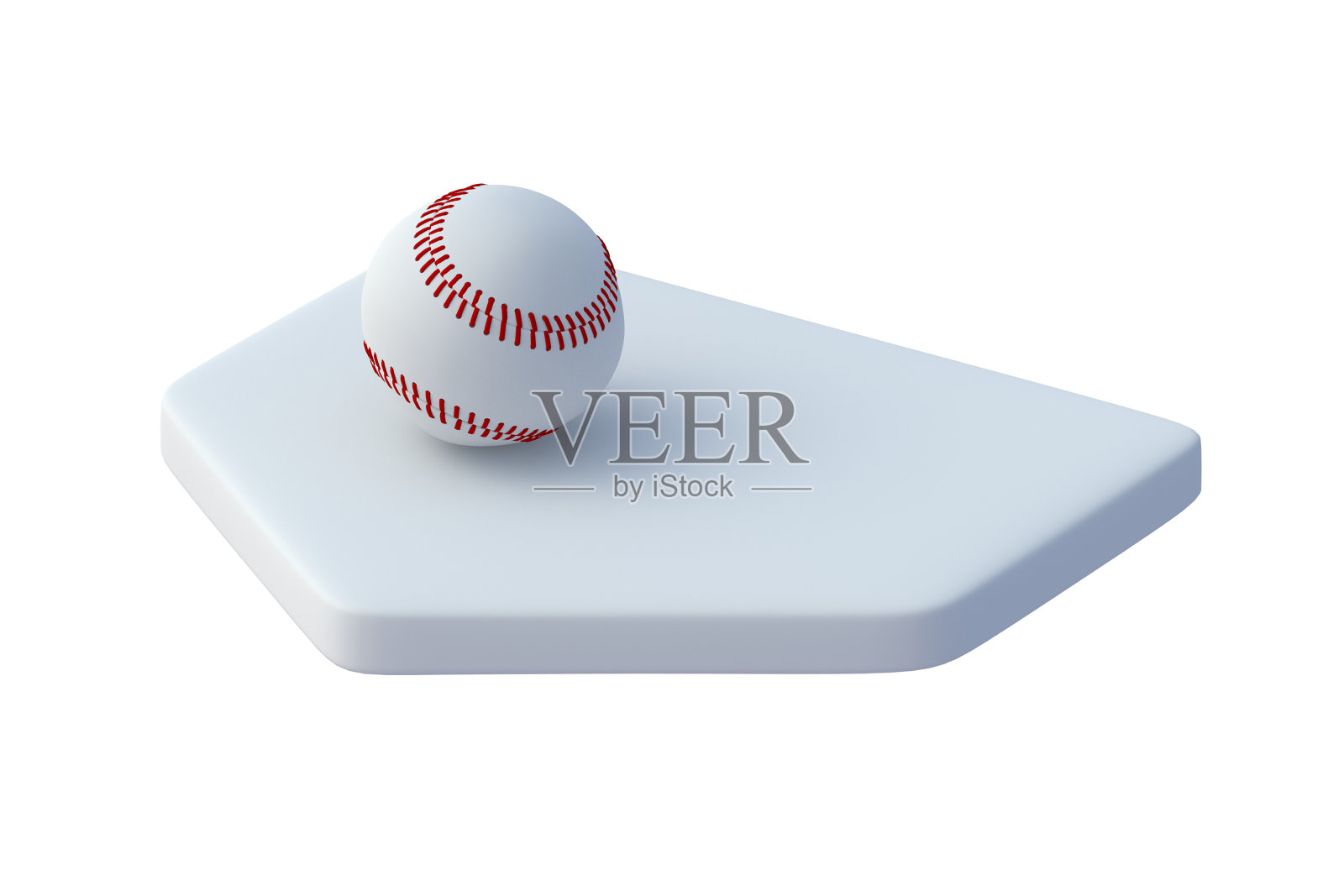 垒上的棒球孤立在白色背景上。运动器材。三维渲染照片摄影图片