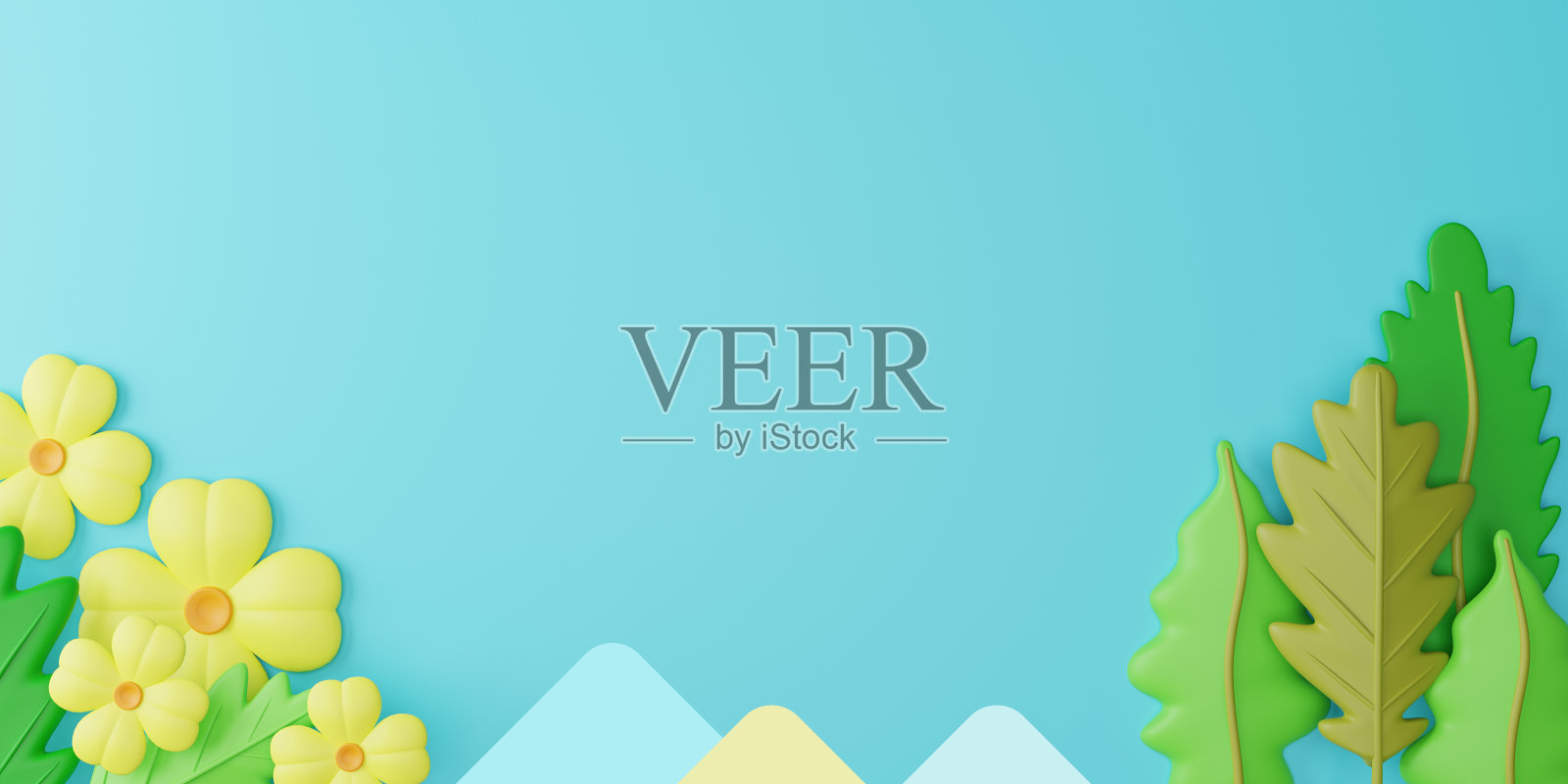 3 d渲染。春季大甩卖的横幅上有美丽多彩的花朵。可用于模板、横幅、墙纸、传单、邀请函、海报、宣传册、优惠券折扣。照片摄影图片