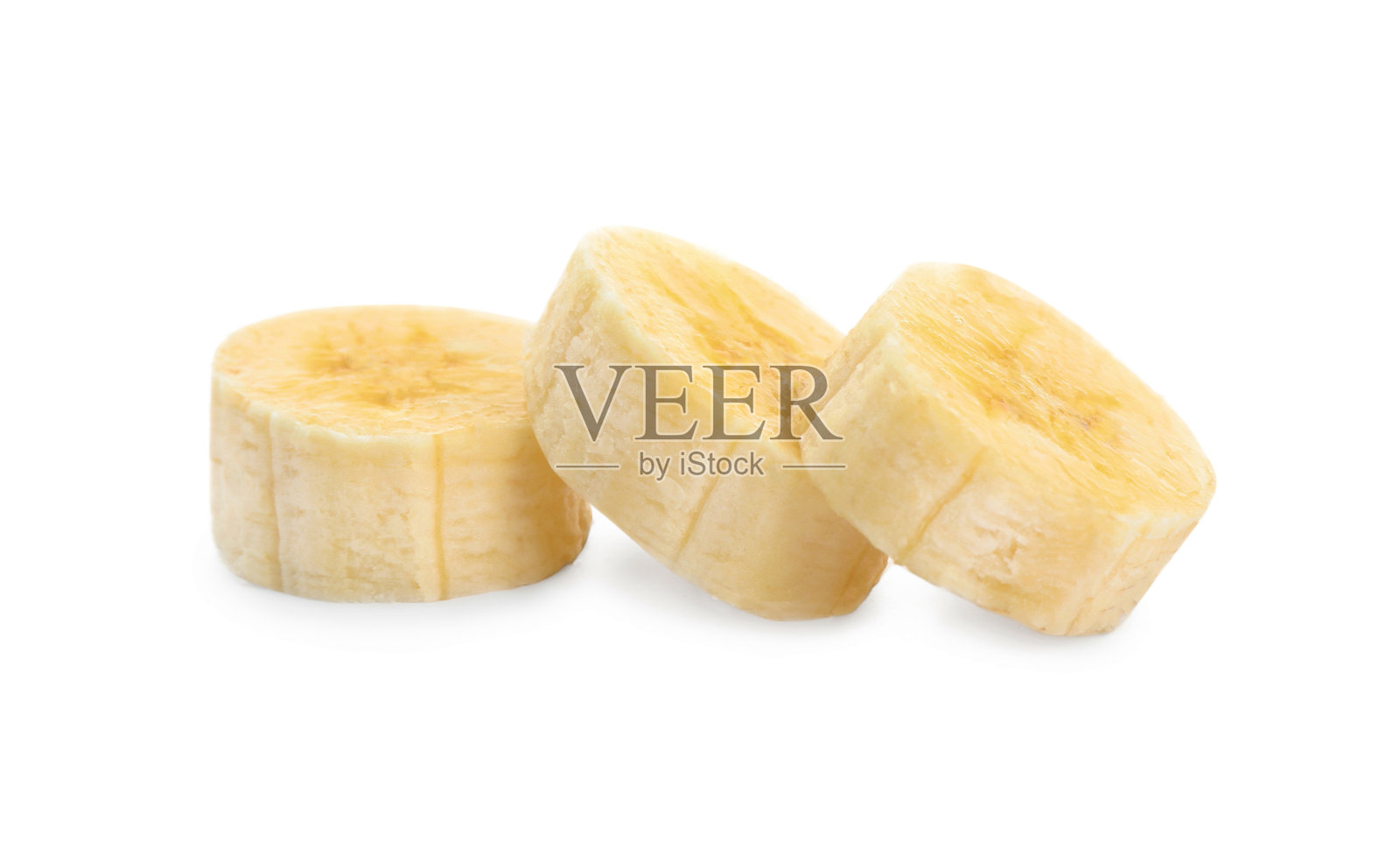 美味的熟香蕉片孤立在白色照片摄影图片