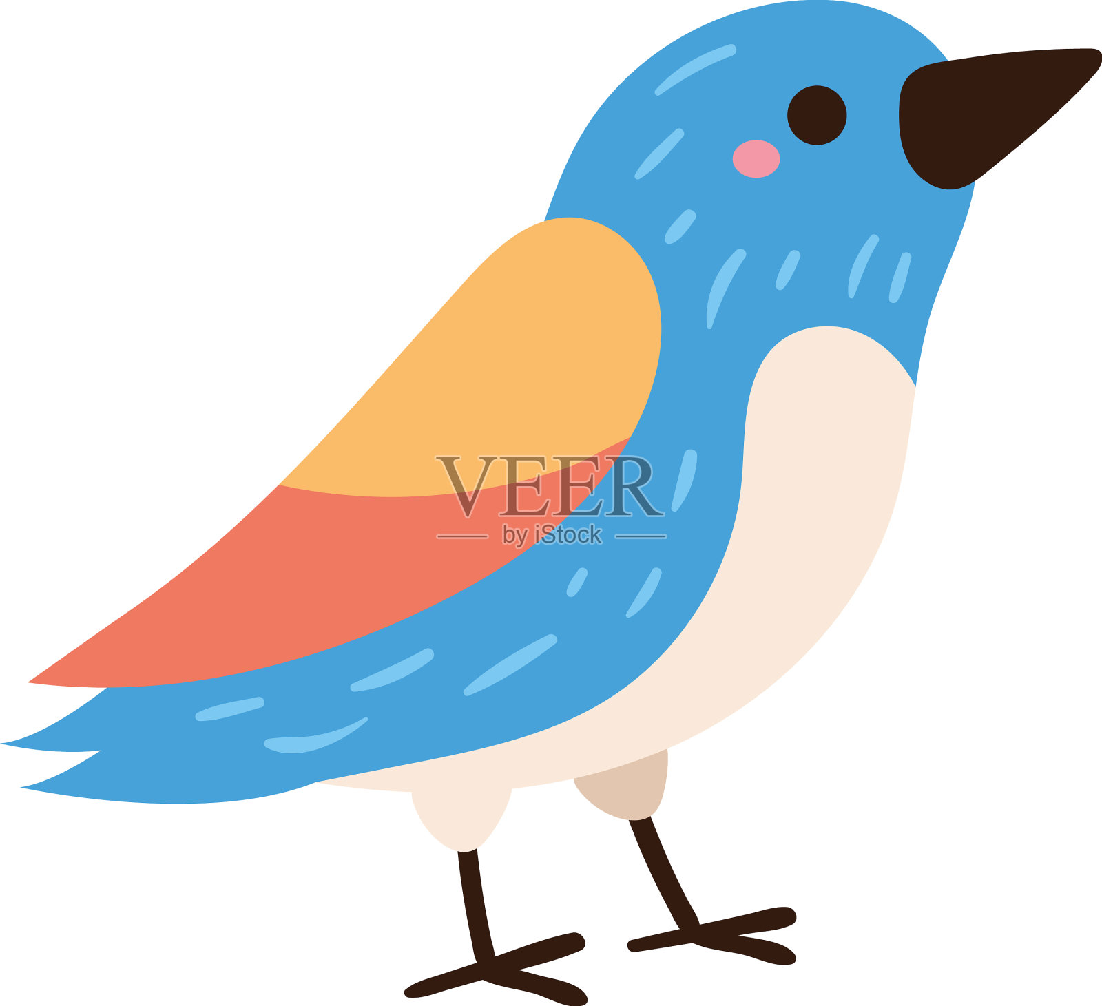 蓝色的小鸟设计元素图片