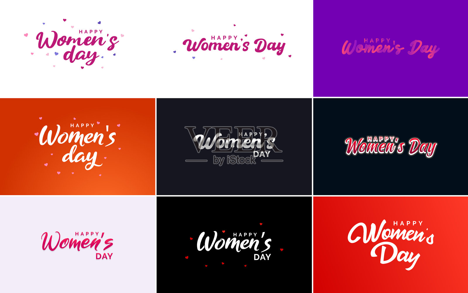 三八妇女节，字母带着快乐插画图片素材