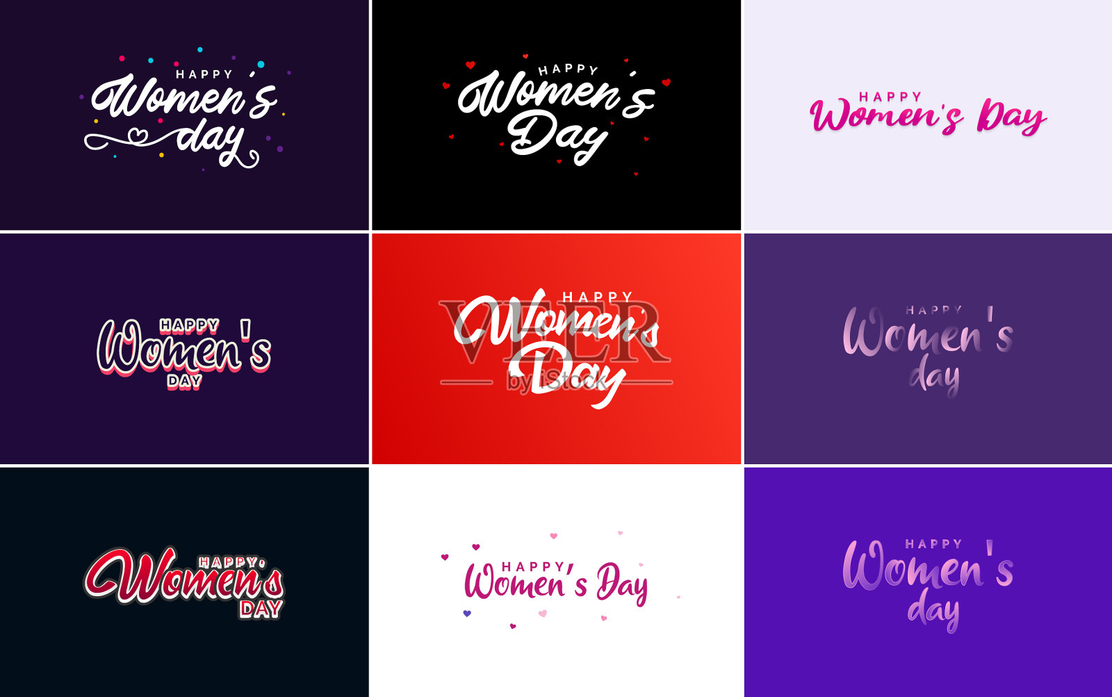 妇女节快乐贺卡模板用插画图片素材