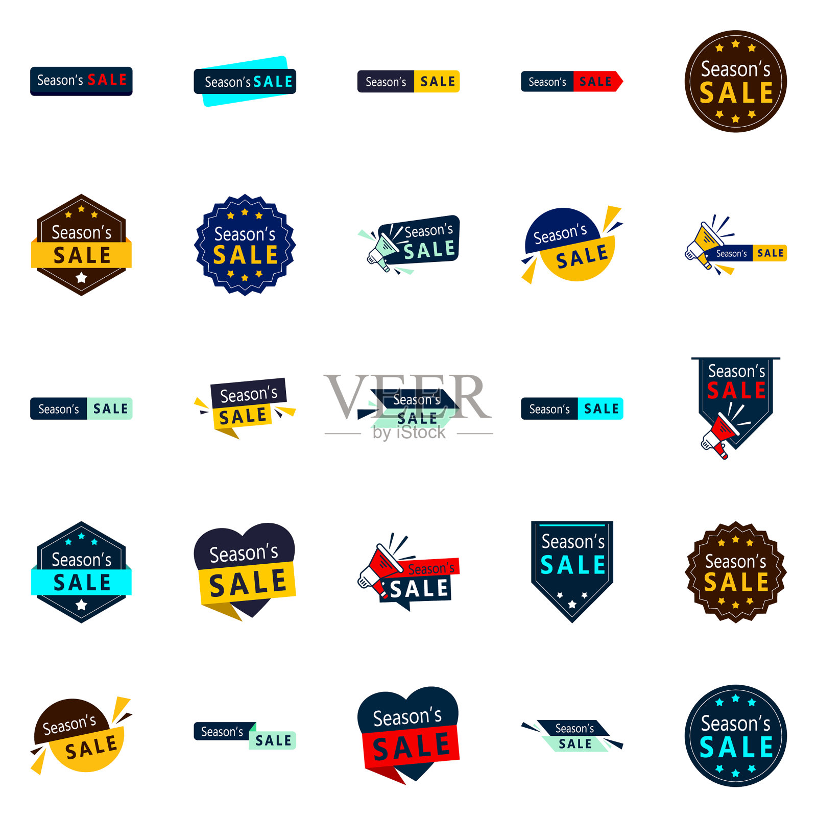 25个专业的季度销售横幅为企业插画图片素材