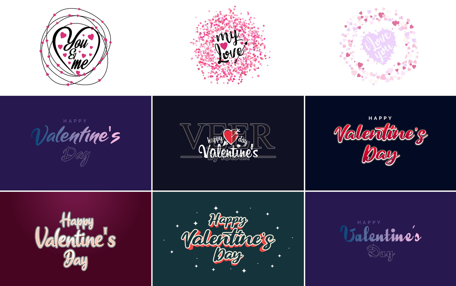 情人节快乐横幅模板一个插画图片素材