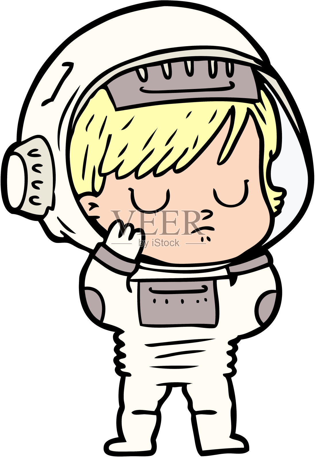 卡通女宇航员设计元素图片