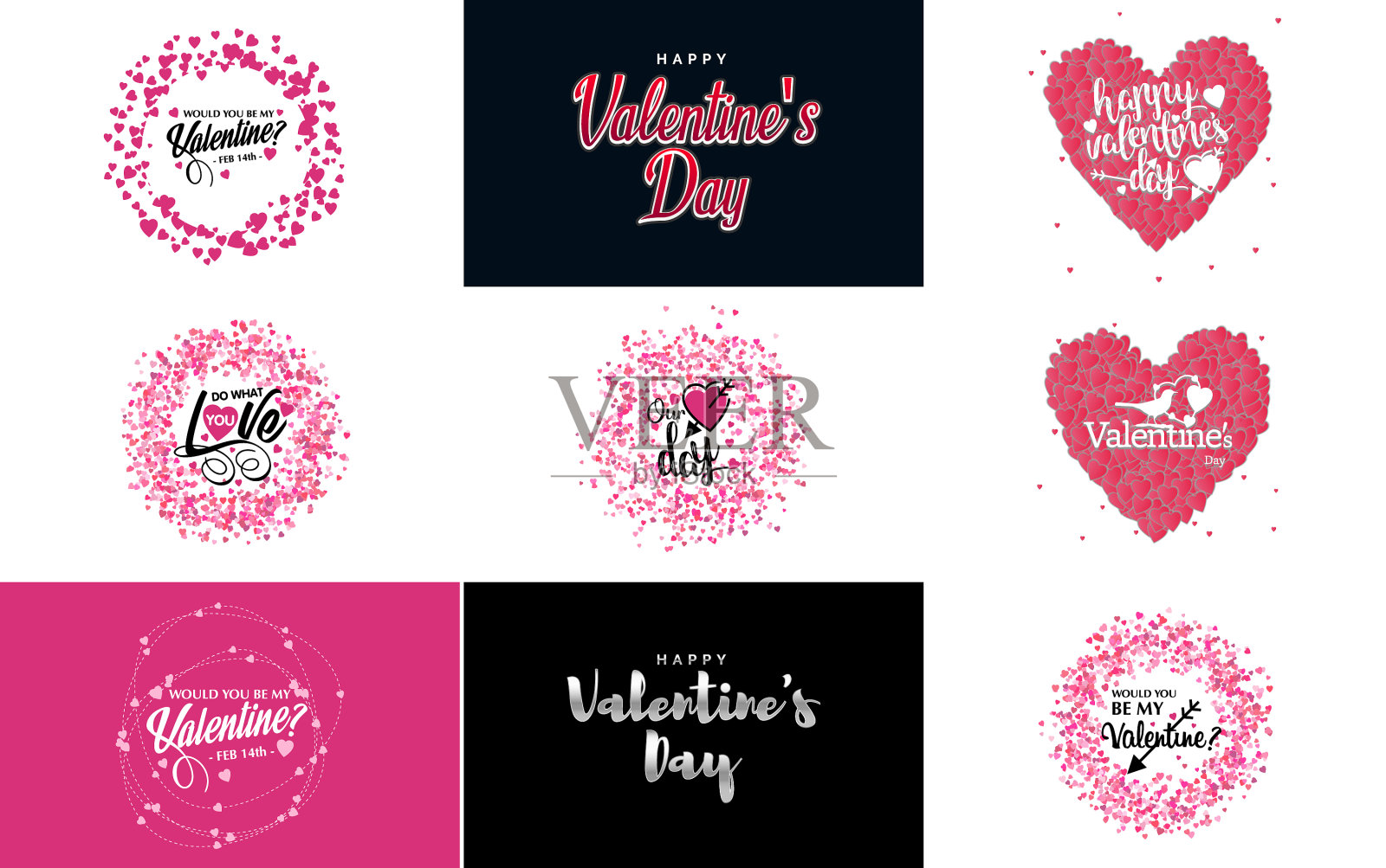 爱字艺术设计用一个心形插画图片素材