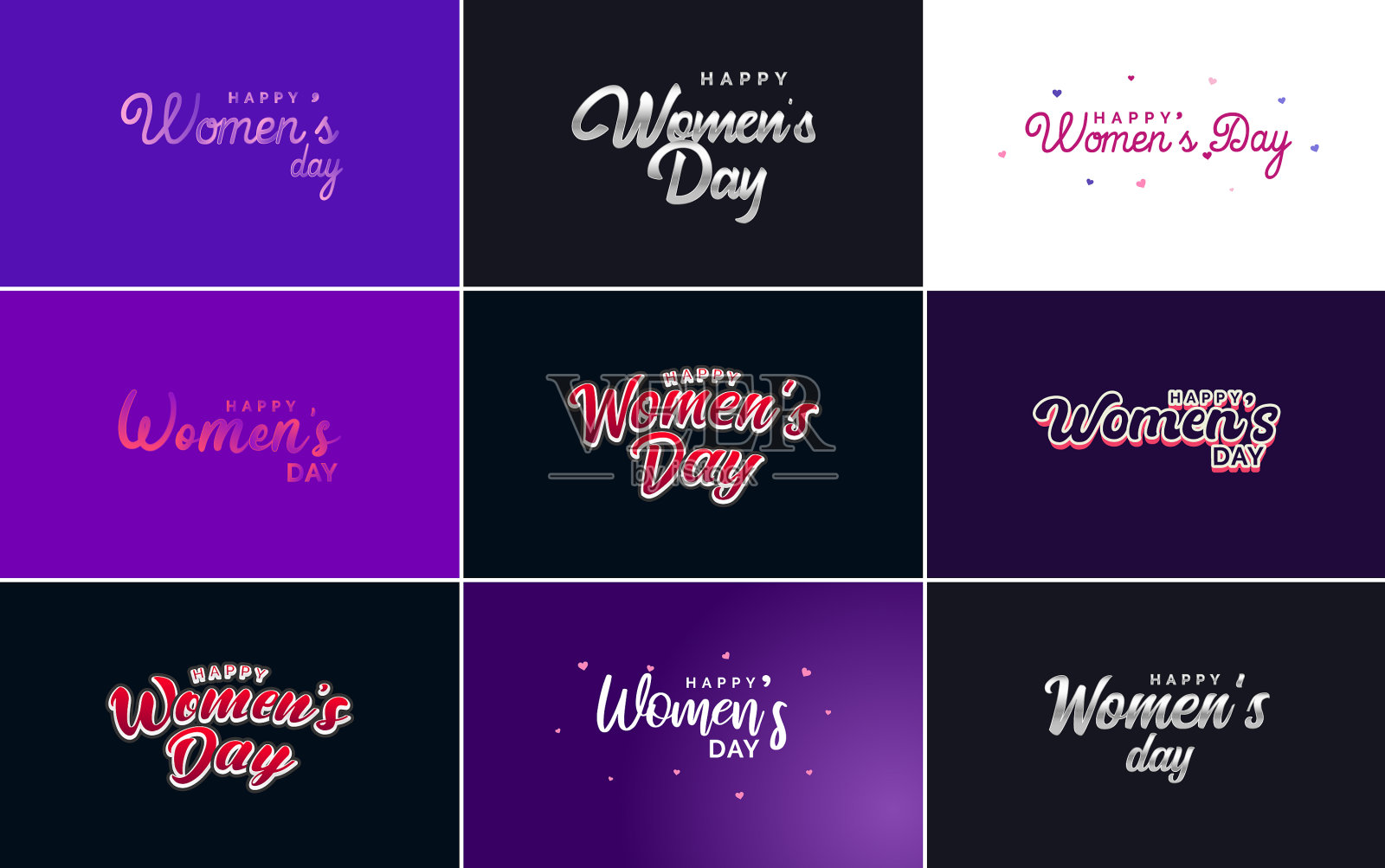 一套快乐的国际妇女节标志插画图片素材