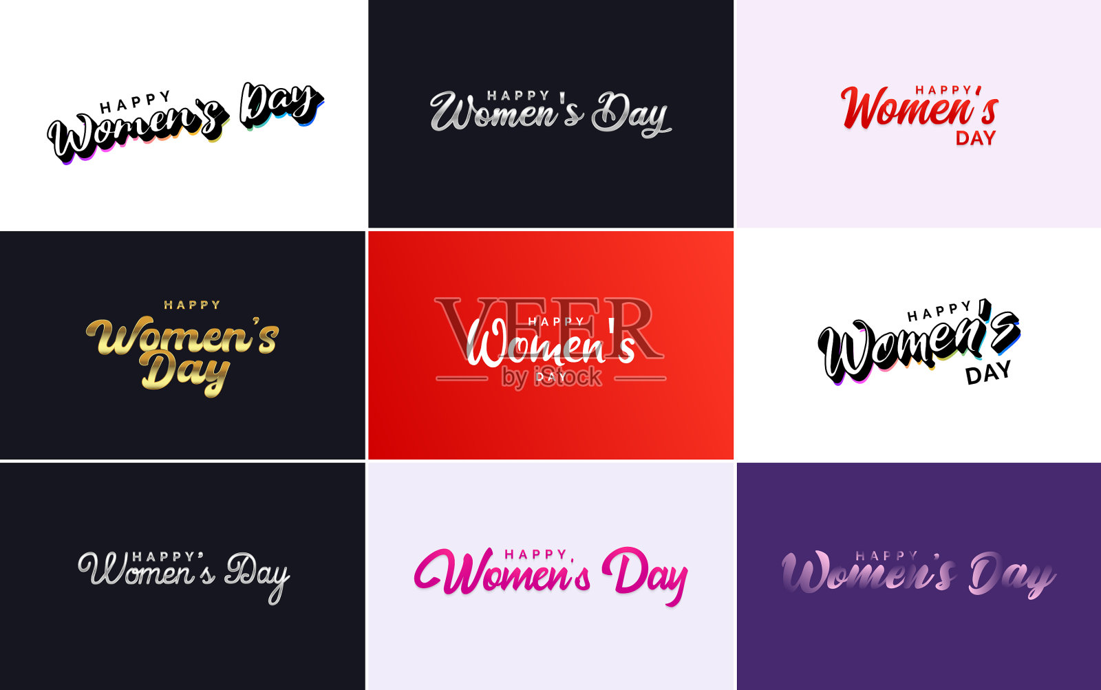 摘要快乐妇女节标志与爱的设计插画图片素材