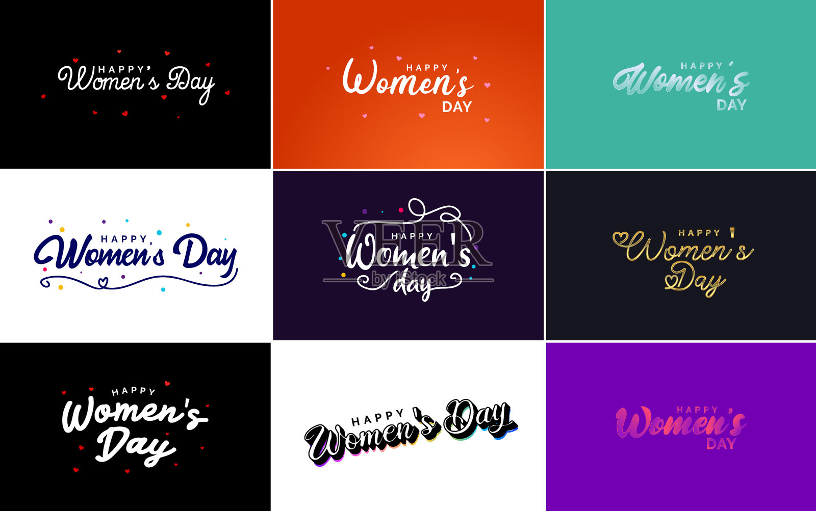 粉色妇女节快乐排版设计插画图片素材