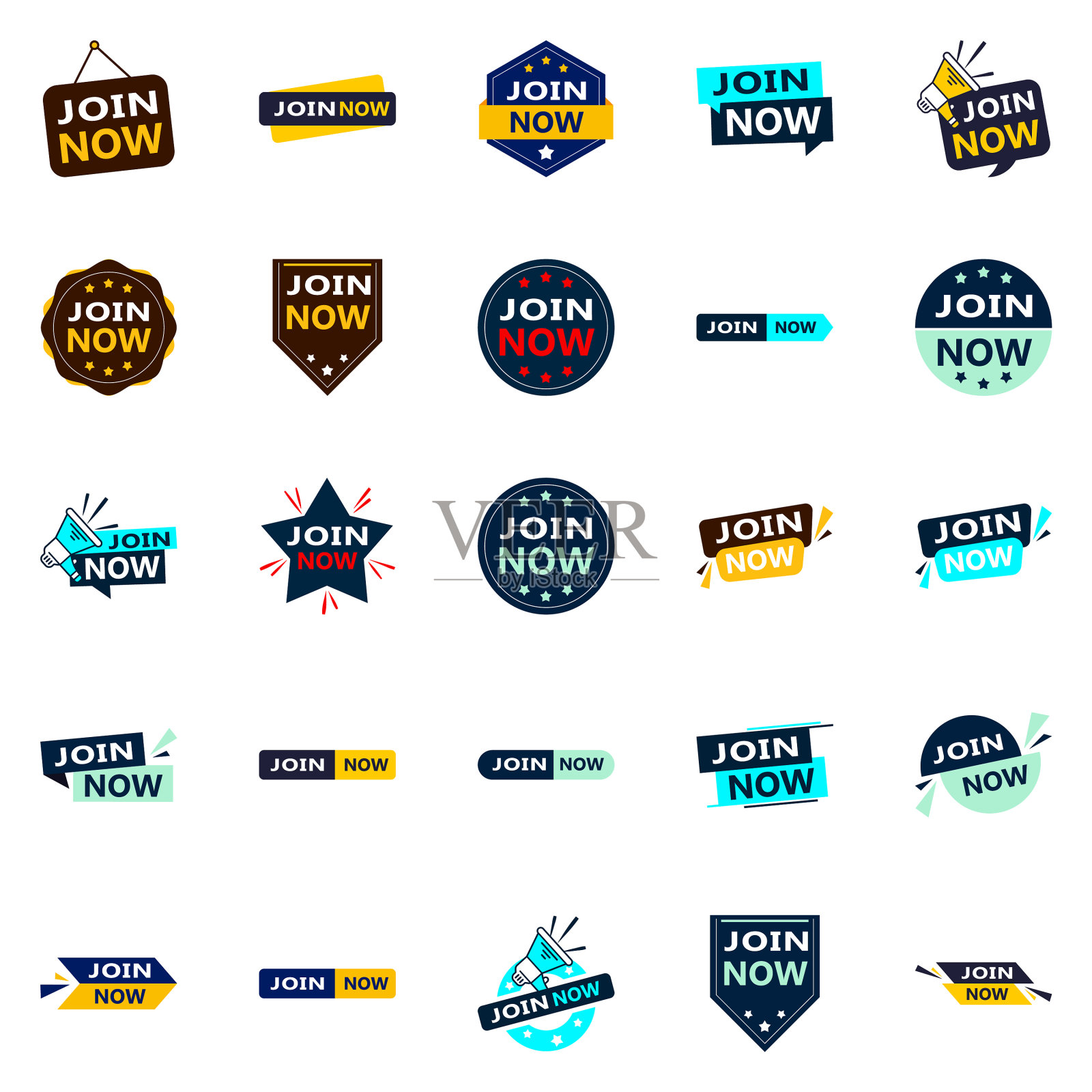 现在加入25个醒目的印刷横幅插画图片素材