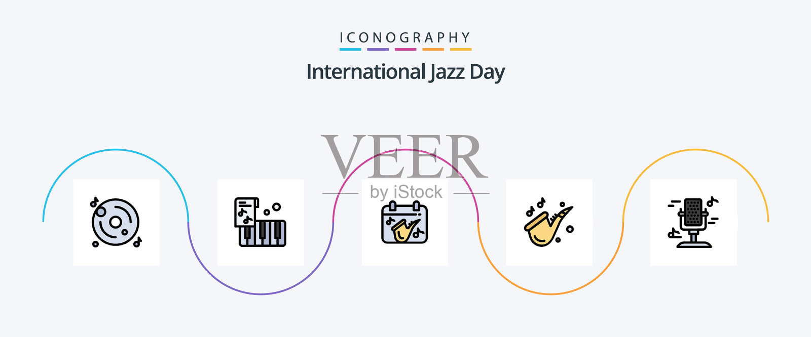 国际爵士日线填平5个图标图标素材
