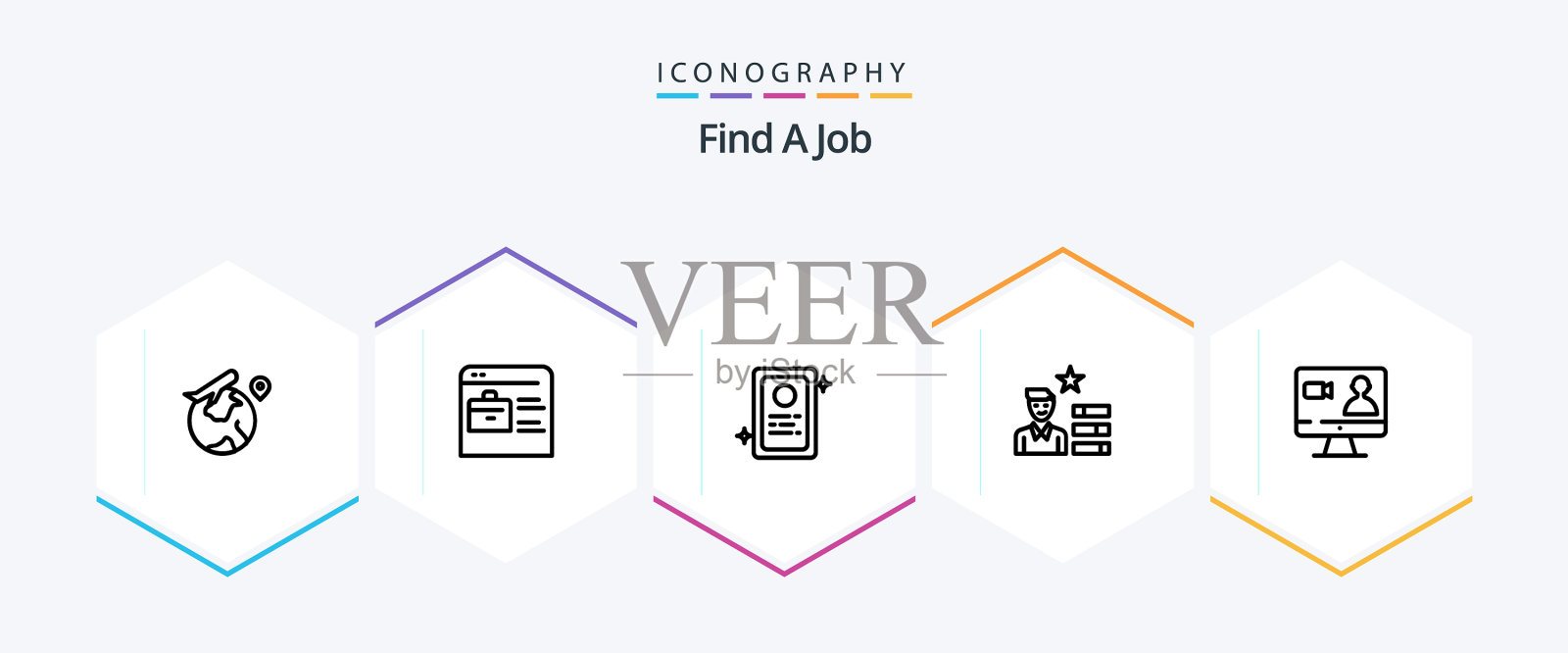 找工作25行图标包包括互联网图标素材