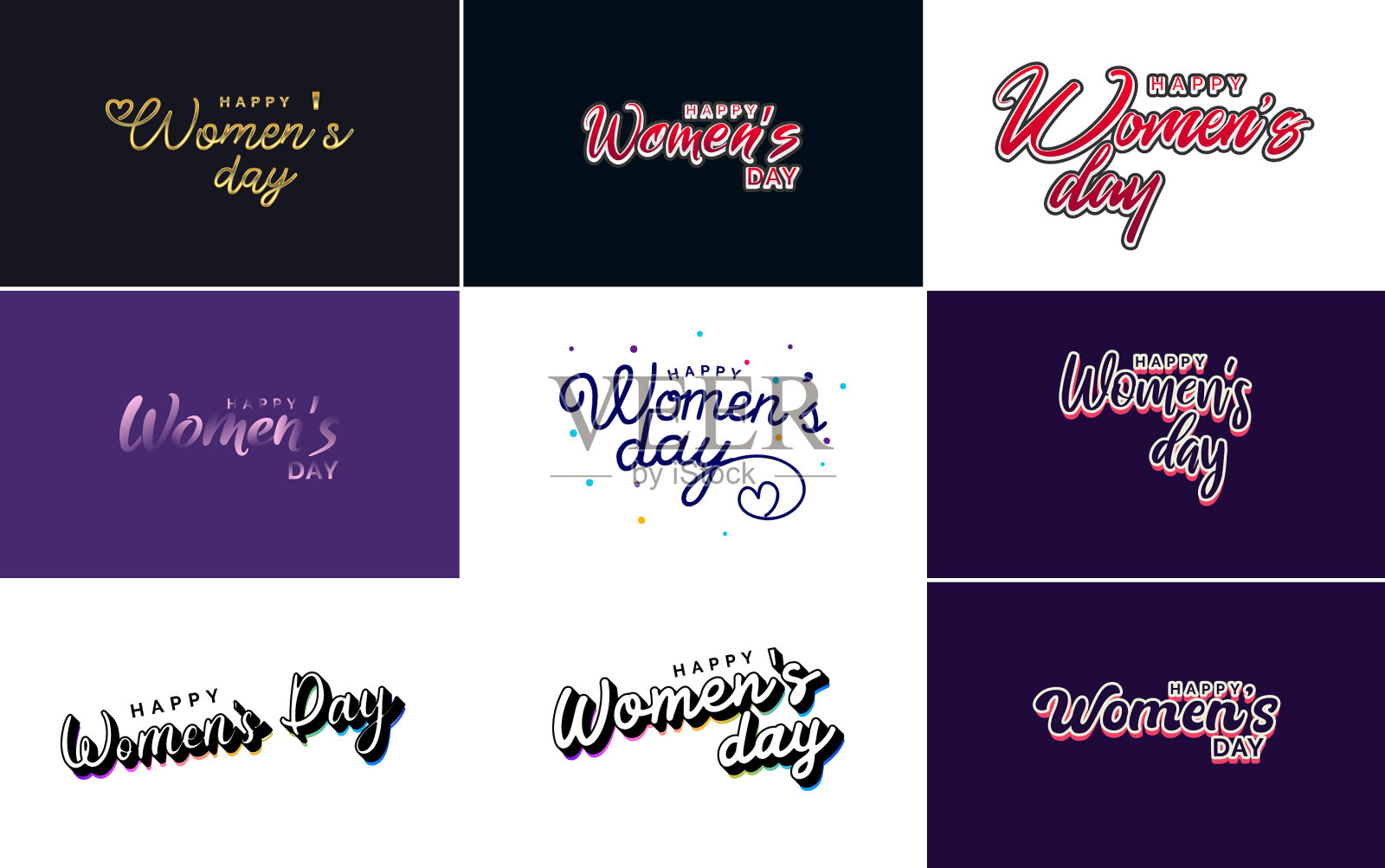 妇女节手写版式插画图片素材