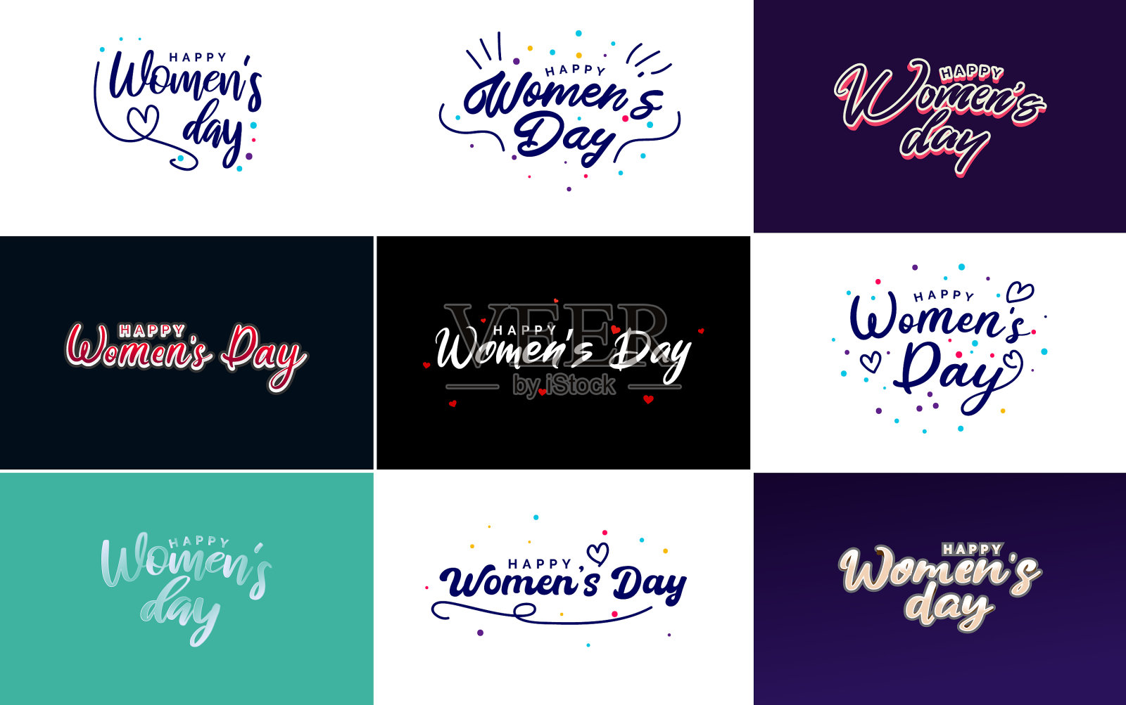 三八妇女节，字母带着快乐插画图片素材