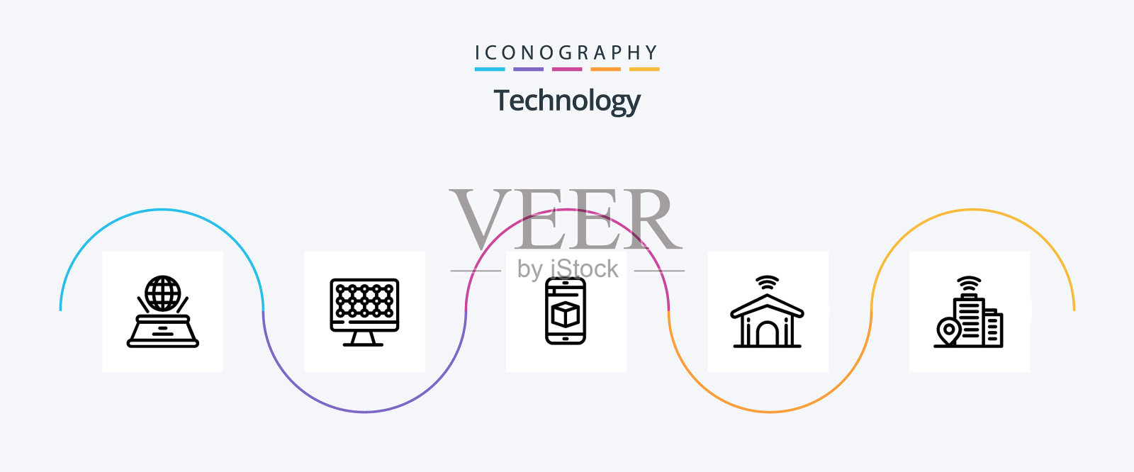 技术线5图标包包括位置图标素材