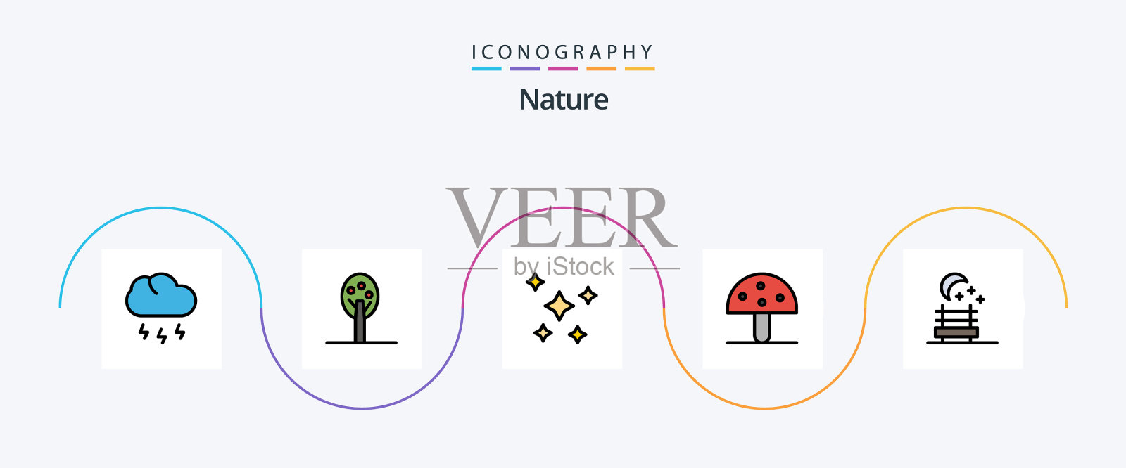 自然线填充平5图标包包括图标素材