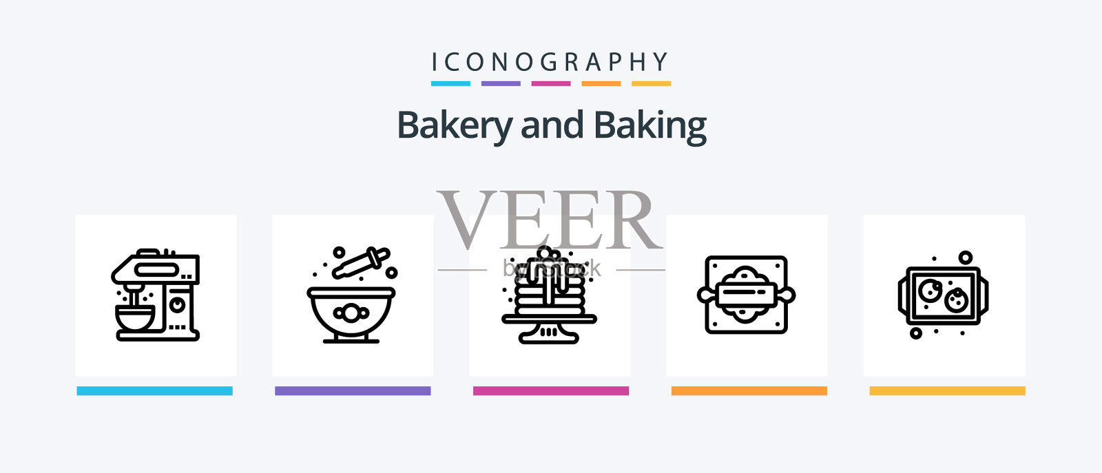 烘焙线5图标包，包括杯子图标素材