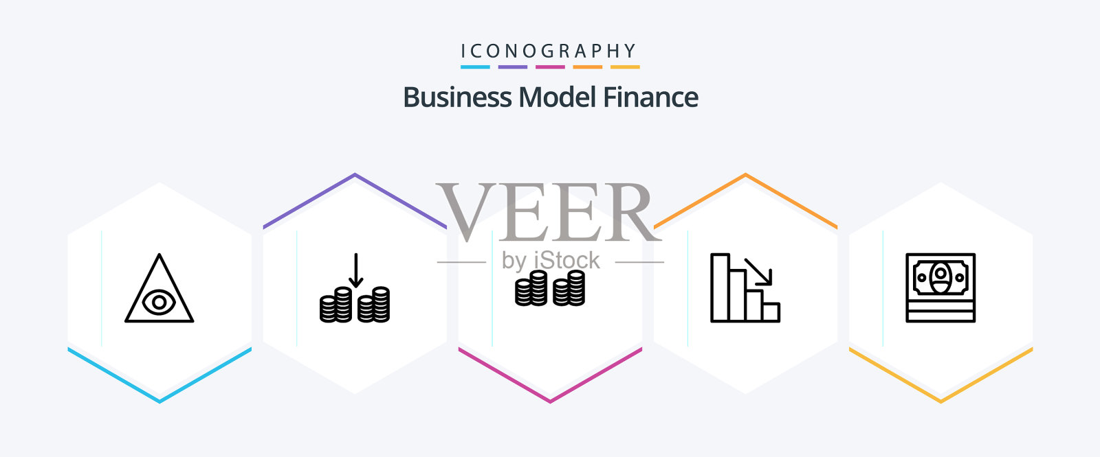 财经25线图标包包括钱钱插画图片素材