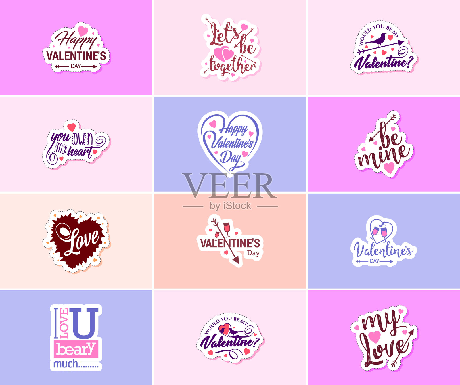 在情人节庆祝爱情的魔力插画图片素材