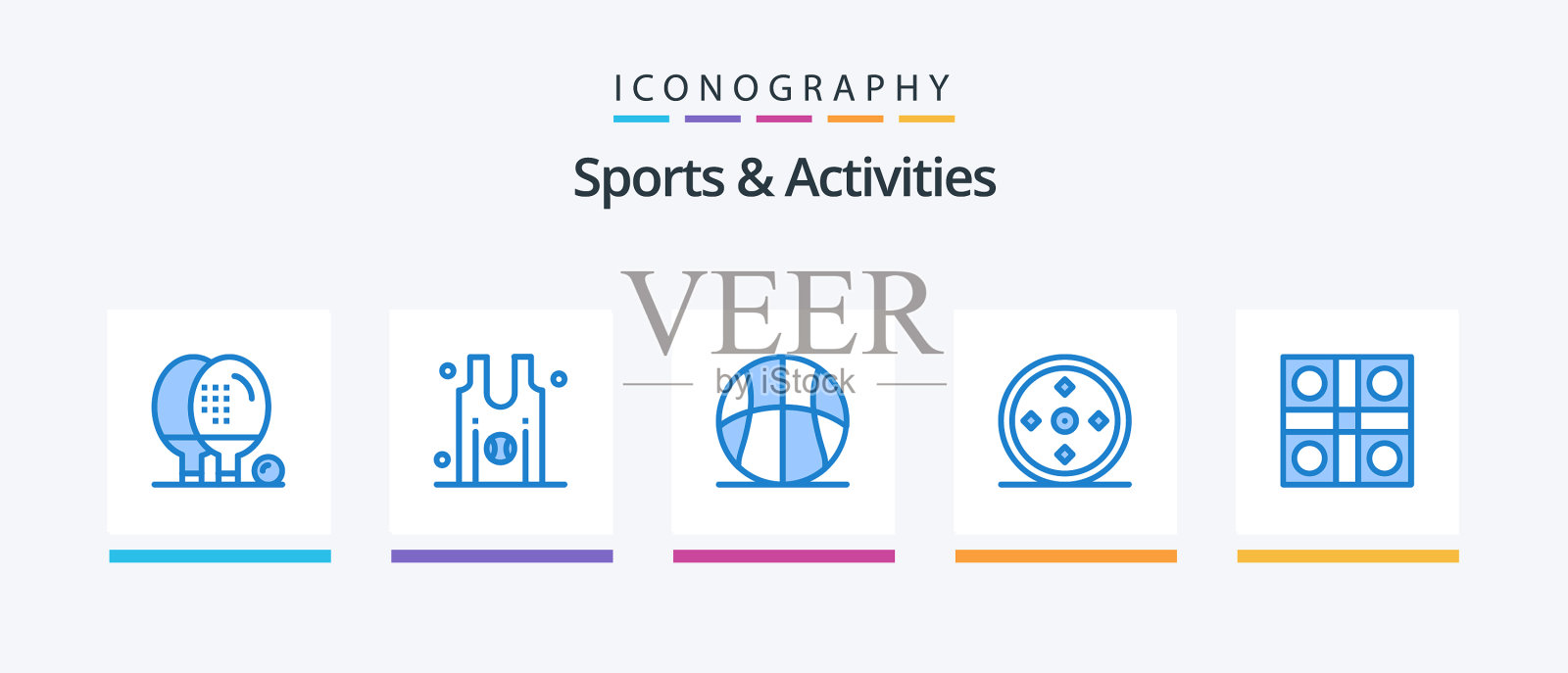 体育和活动蓝色5图标包包括图标素材