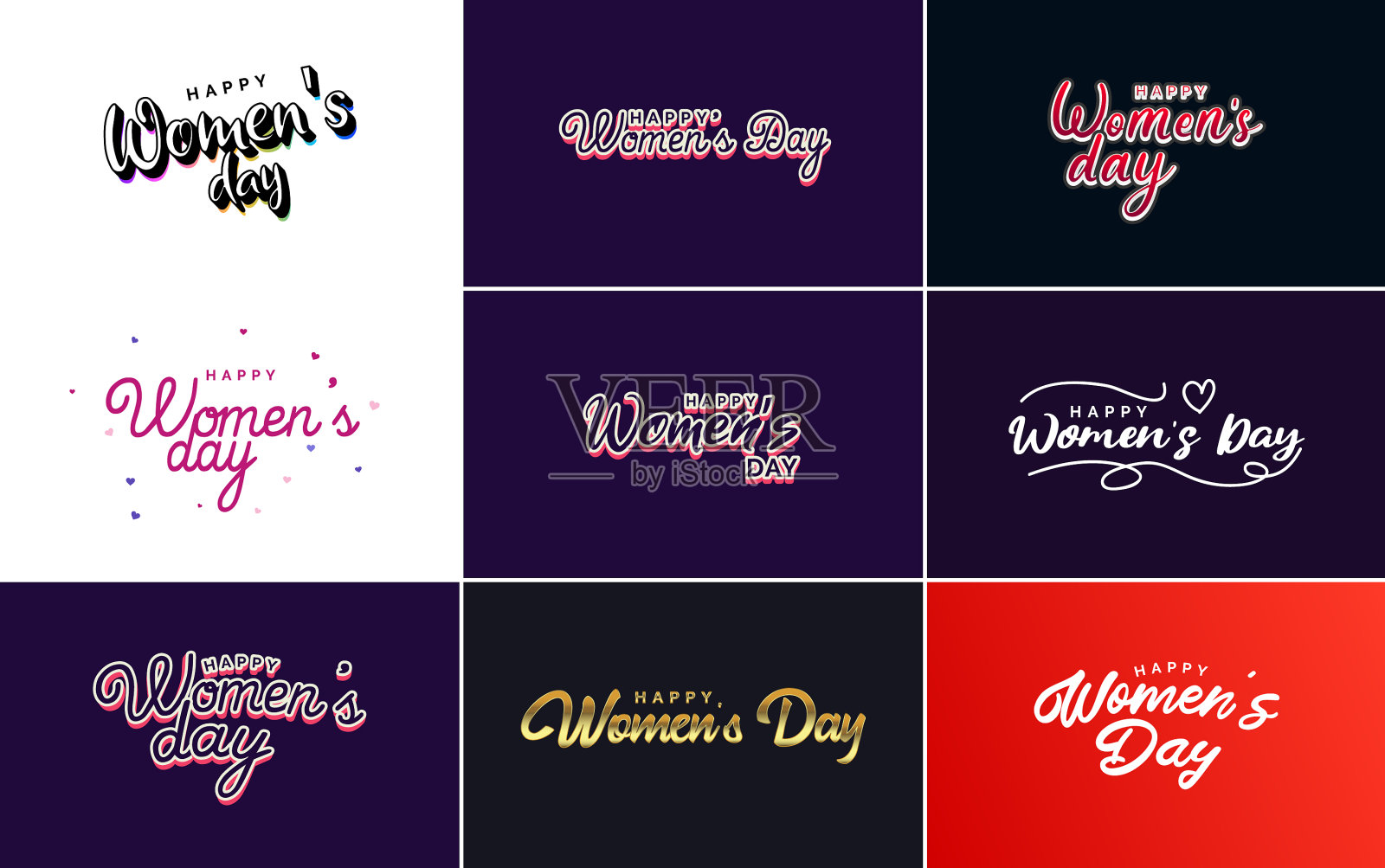 妇女节快乐贺卡模板用插画图片素材