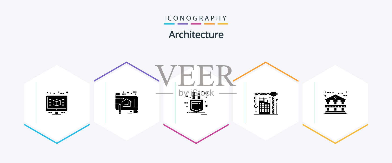 架构25字形图标包包括图标素材