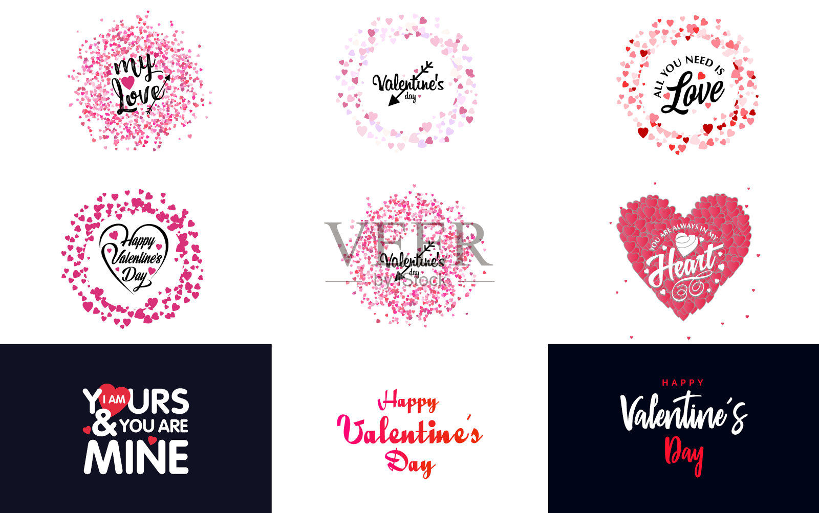 情人节快乐横幅模板一个插画图片素材