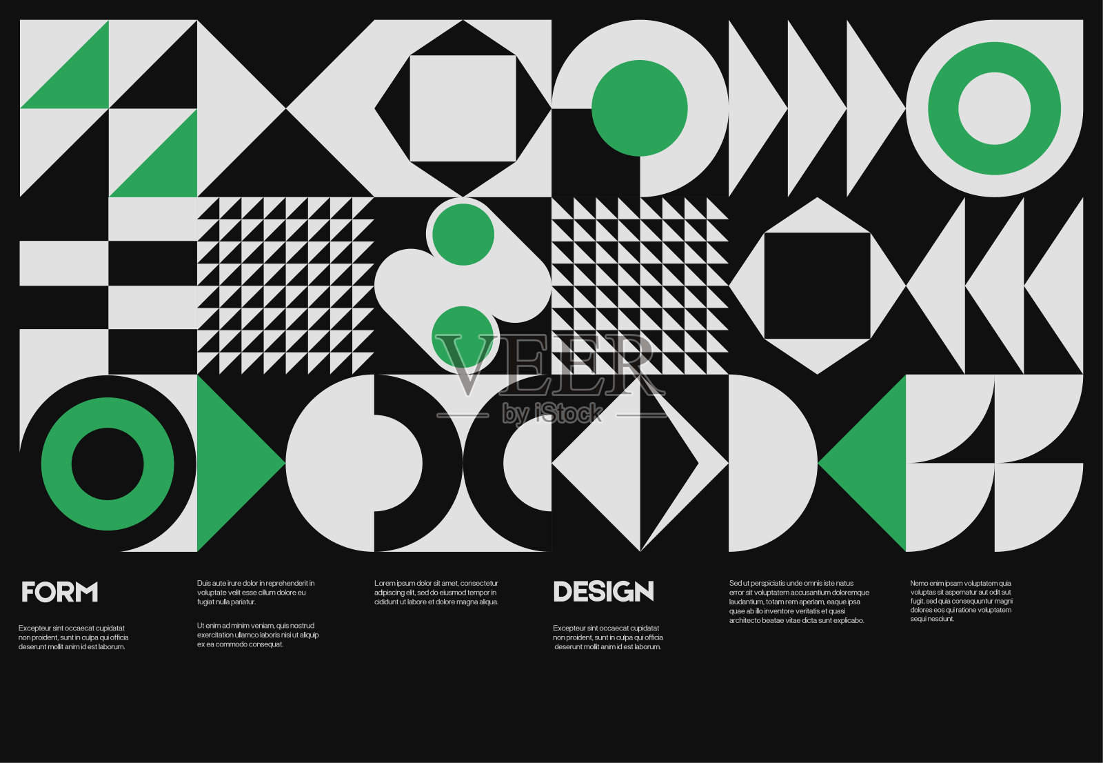 瑞士海报设计模板布局与干净的排版和最小的矢量模式与彩色几何形状。插画图片素材