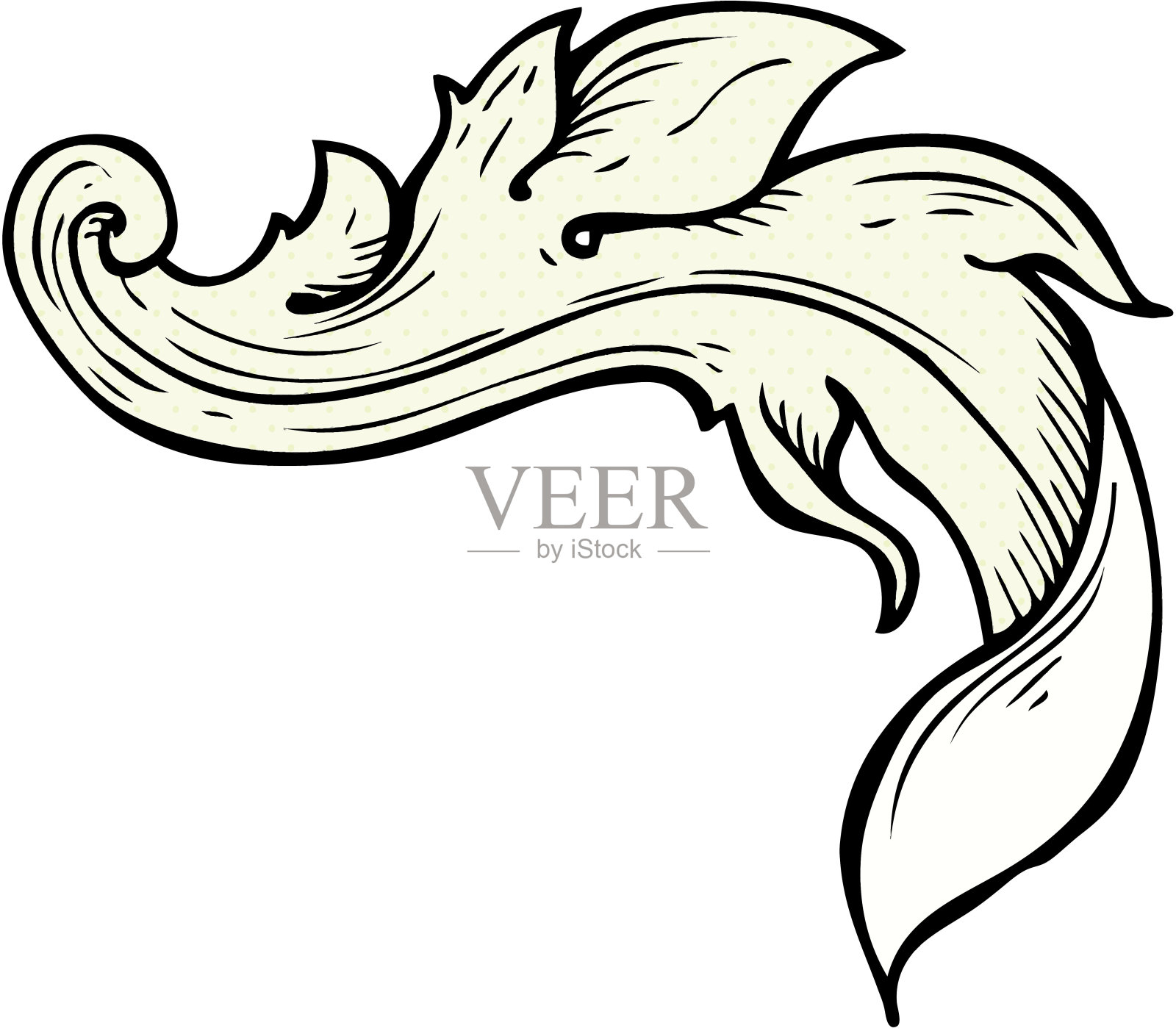 卡通传统手绘花卉漩涡插画图片素材