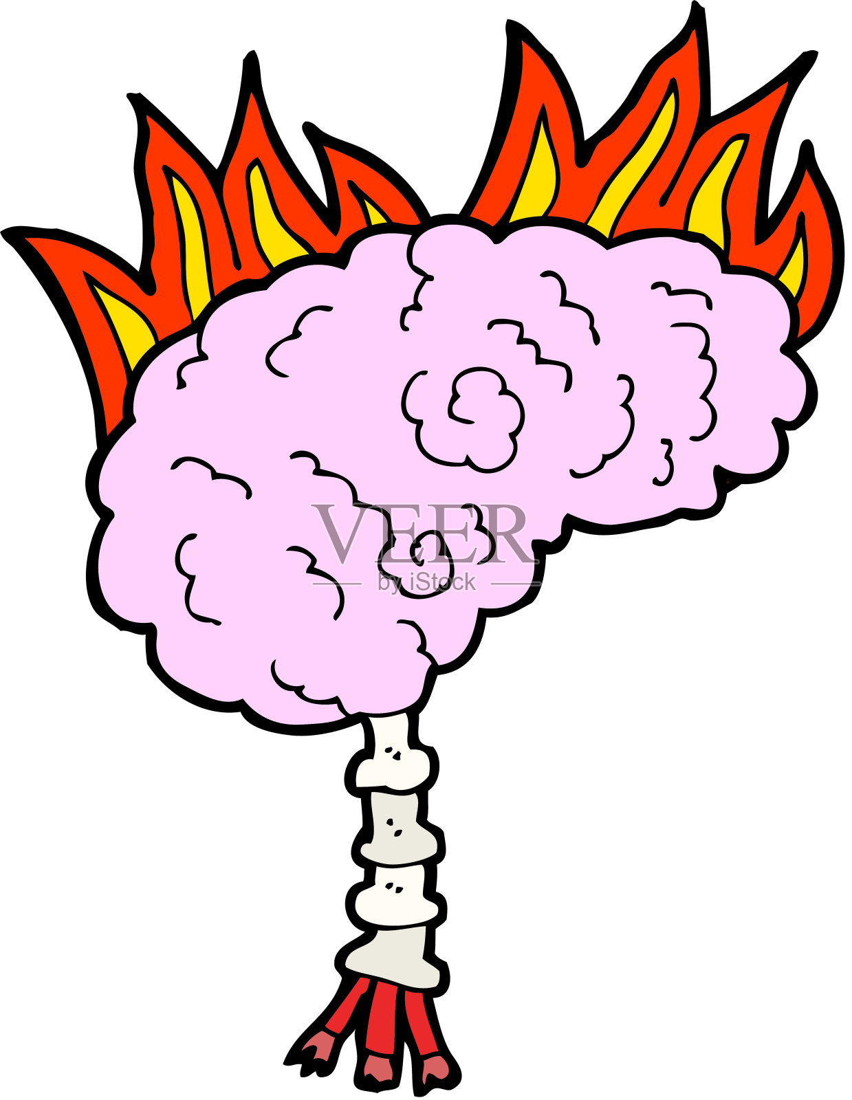 卡通的大脑插画图片素材