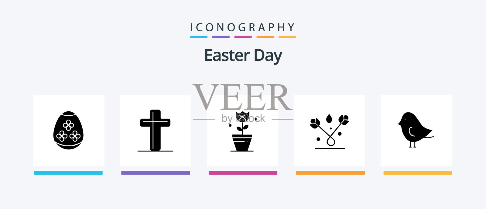 复活节象形文字5图标包包括装饰图标素材