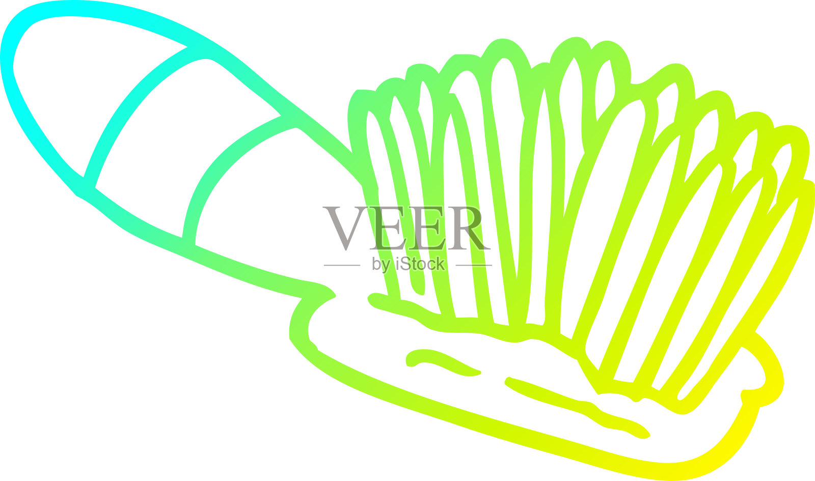 冷梯度线绘制卡通毛刷设计元素图片