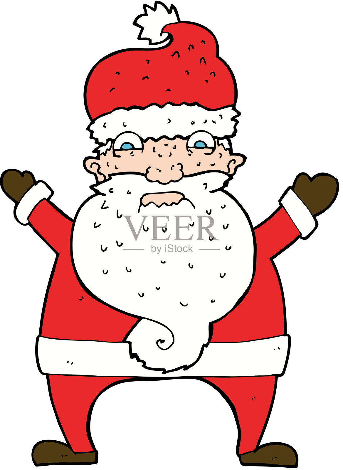 卡通让圣诞老人倍感压力设计元素图片