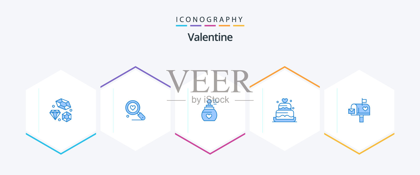 情人节25蓝色图标包包括邮箱图标素材