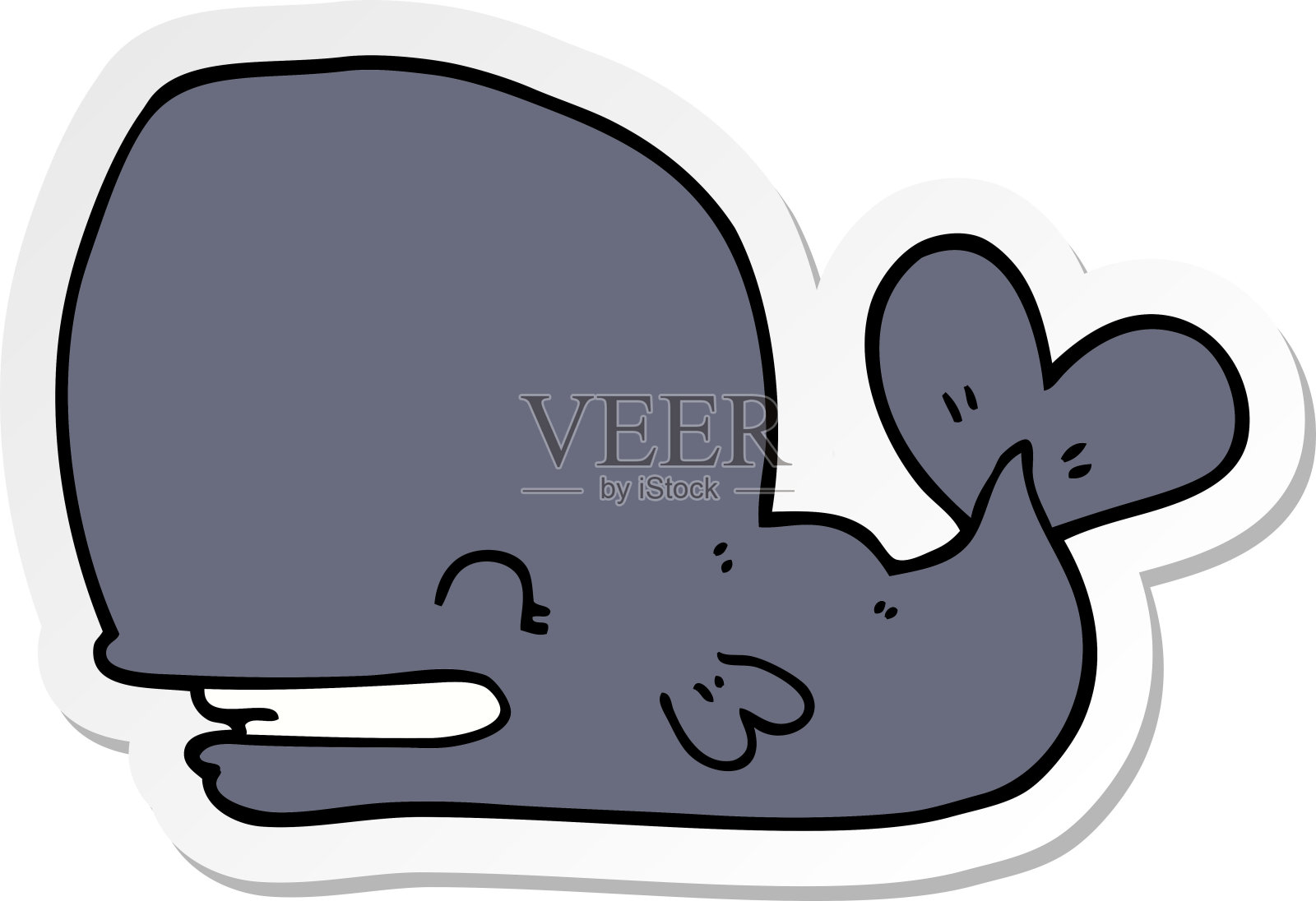 卡通鲸鱼贴纸插画图片素材