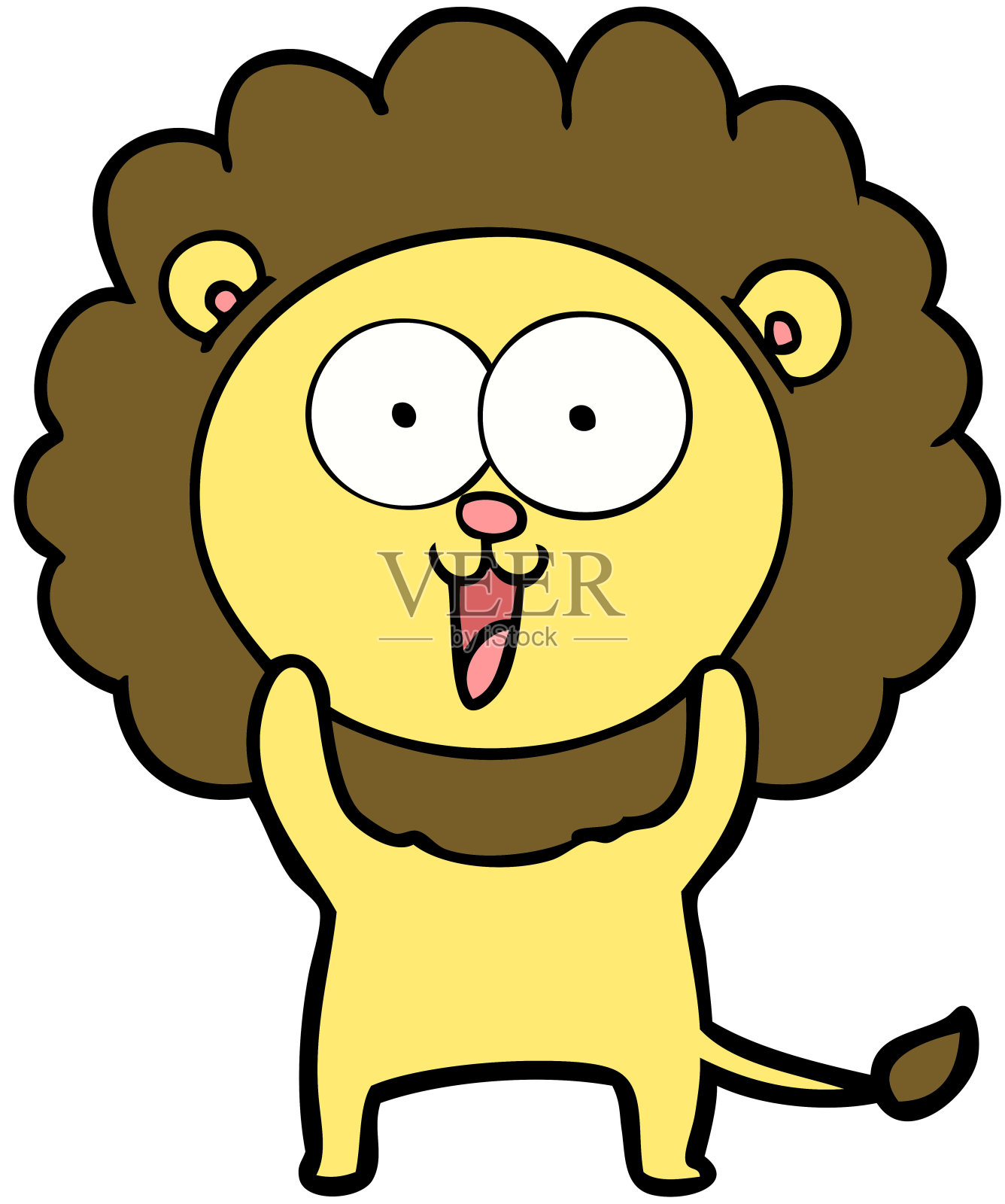 快乐的卡通狮子设计元素图片