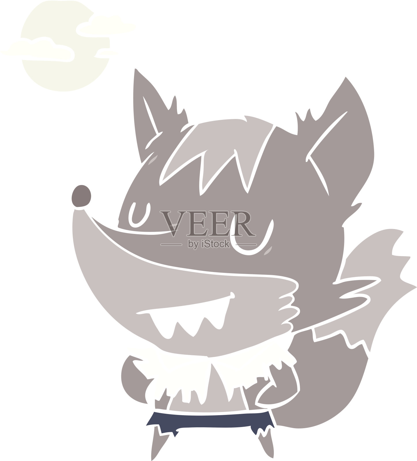 平彩风格卡通狼人设计元素图片