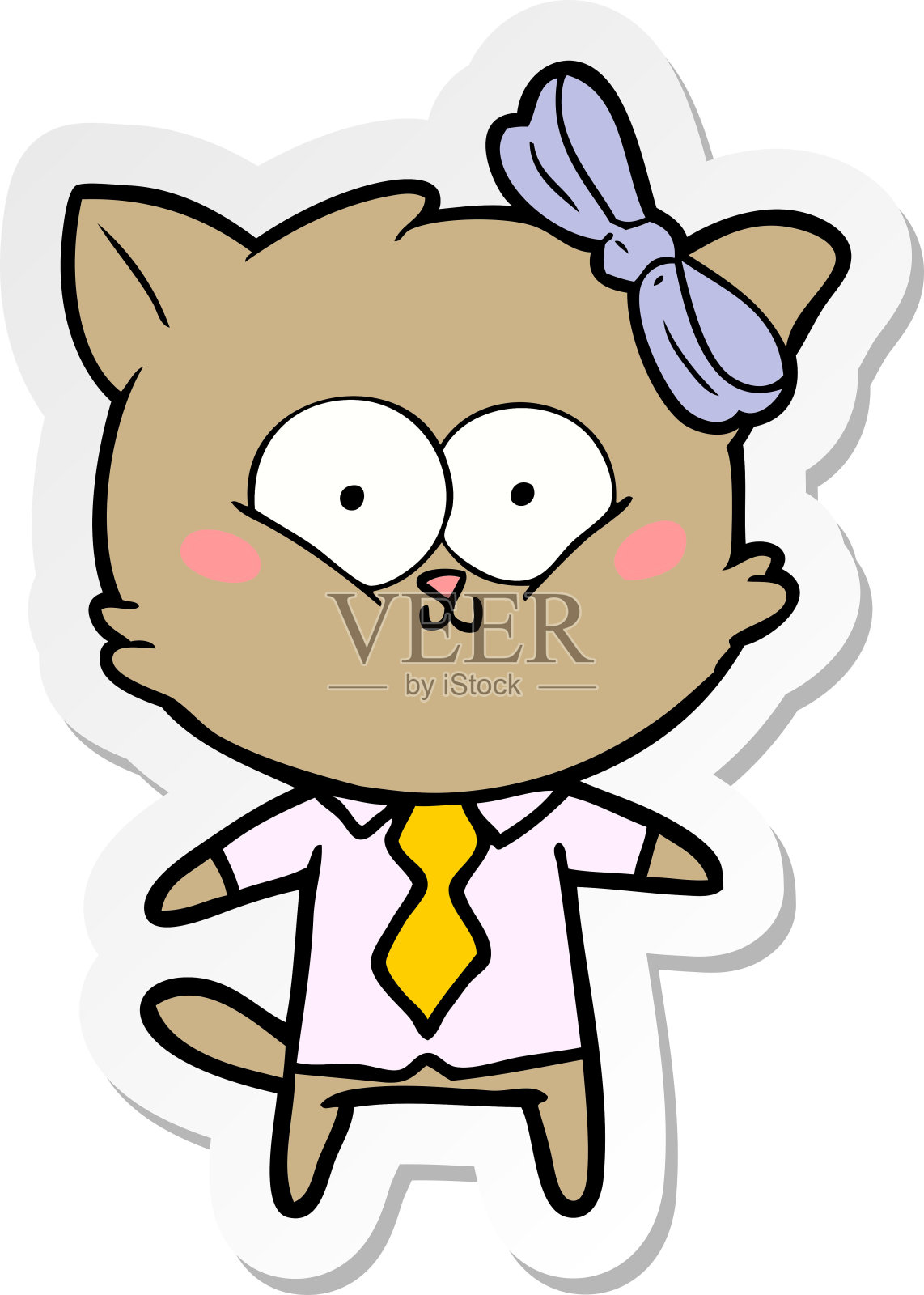 卡通猫的贴纸设计元素图片