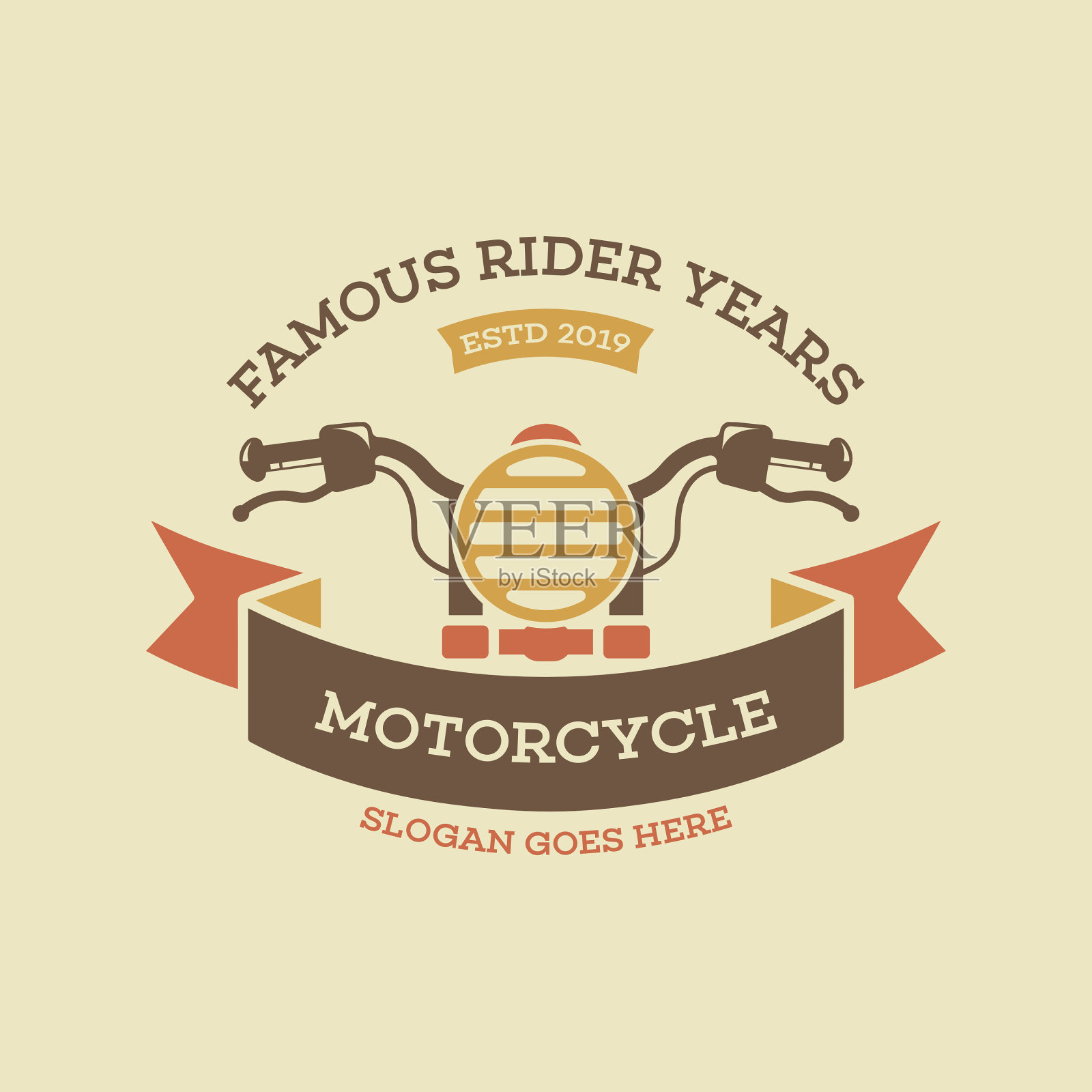 复古摩托车标志设计概念插画图片素材