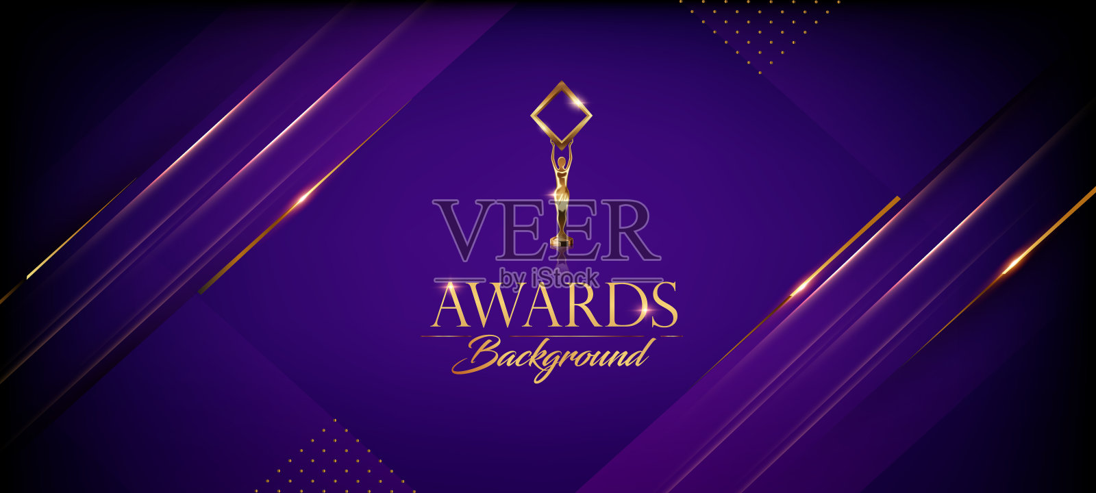 紫金奖背景。现代抽象设计。周年颁奖典礼。宝莱坞风格的邀请卡。纹理和图案壁纸。婚盖设计。倾斜线方向。插画图片素材