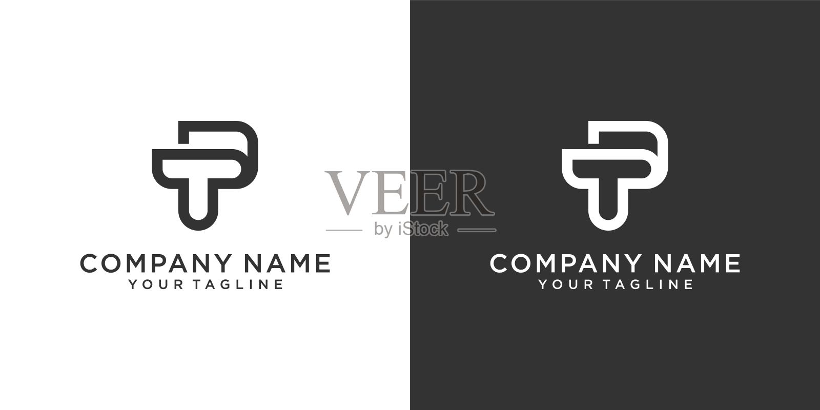 TP或PT首字母标志设计模板矢量设计元素图片
