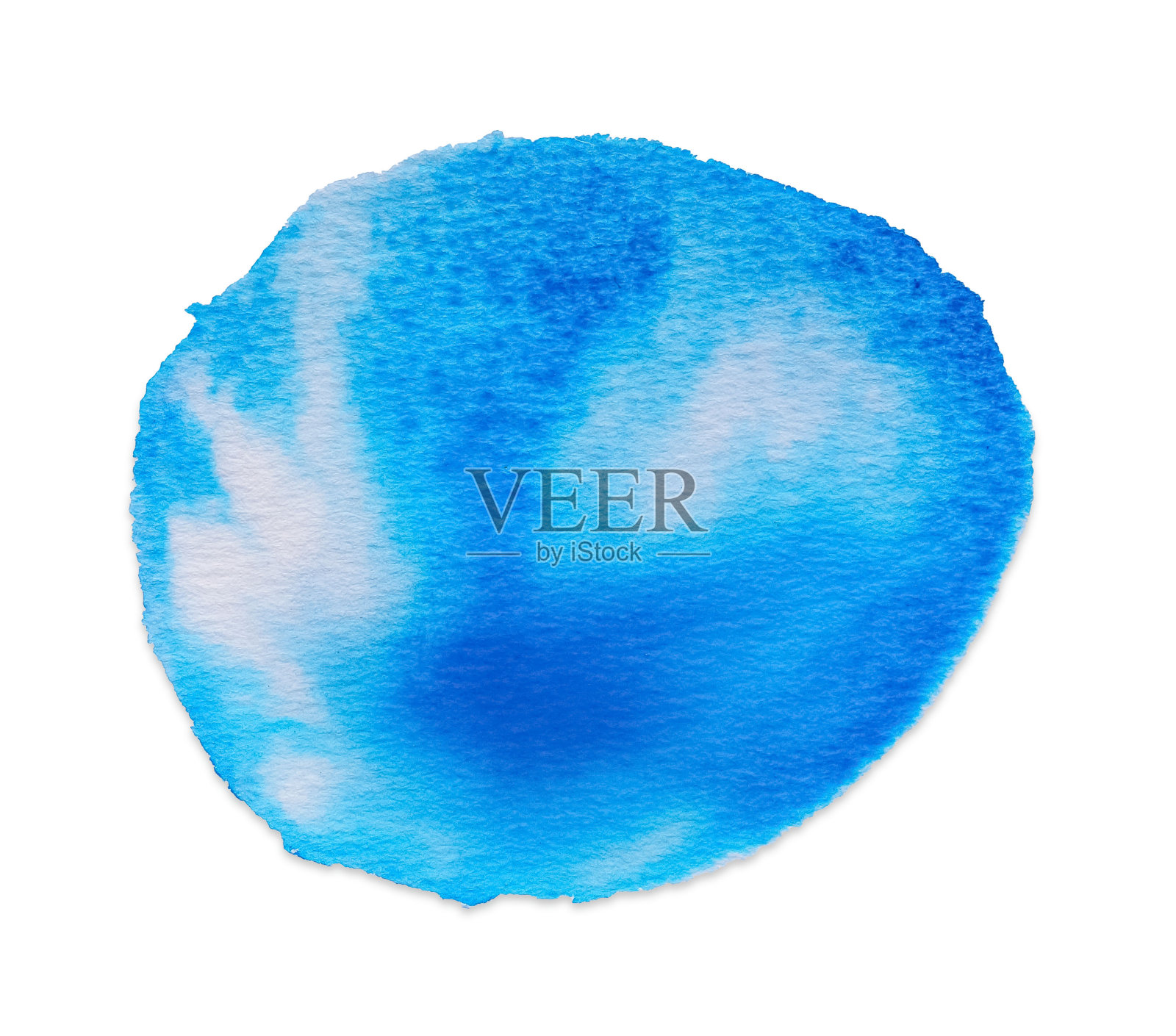 在白色背景上涂抹浅蓝色墨水，俯视图照片摄影图片