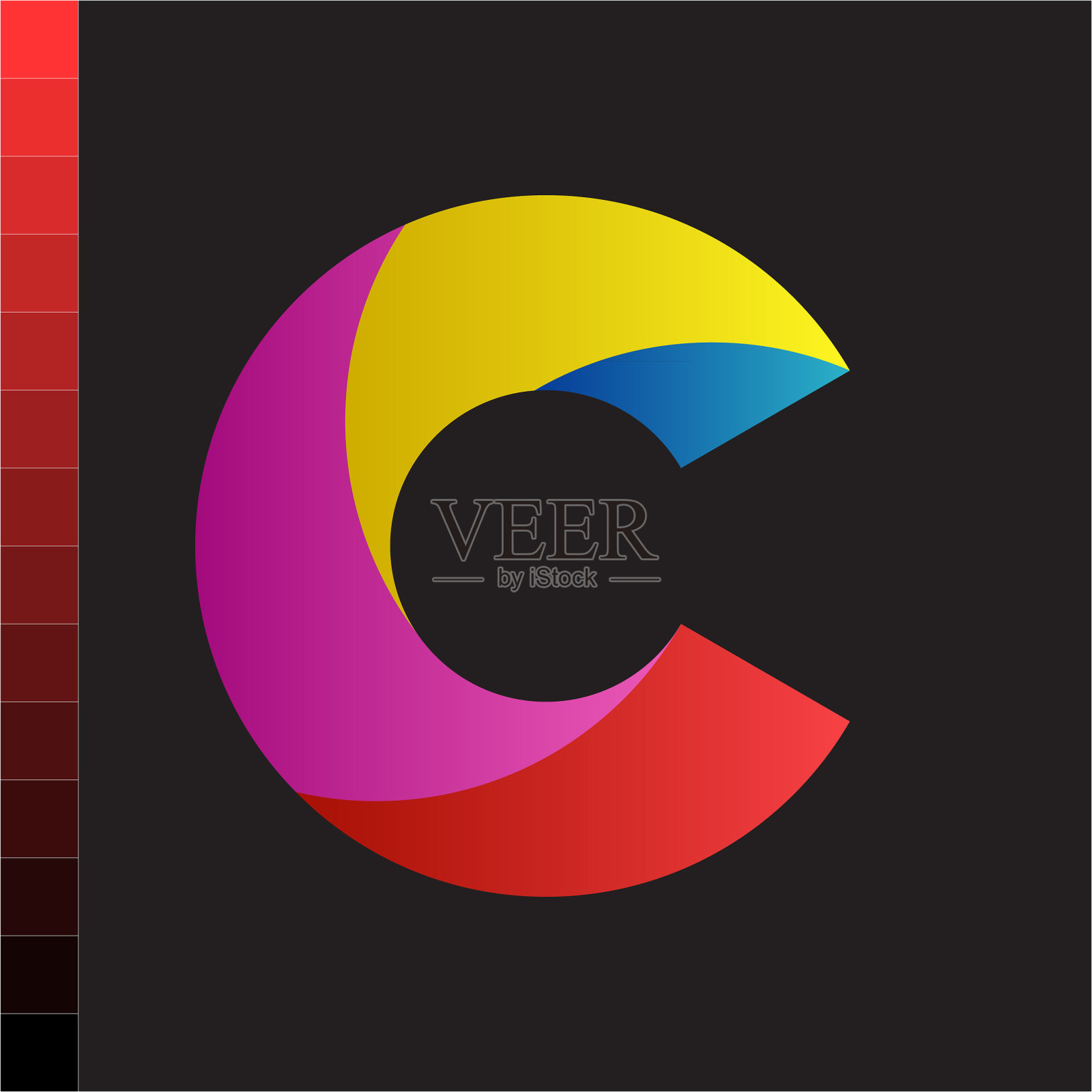 椭圆在4种颜色的梯度插画图片素材