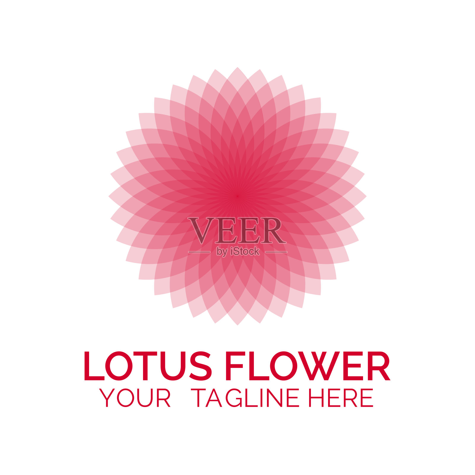 莲花标志抽象美容Spa沙龙化妆品品牌线性风格插画图片素材