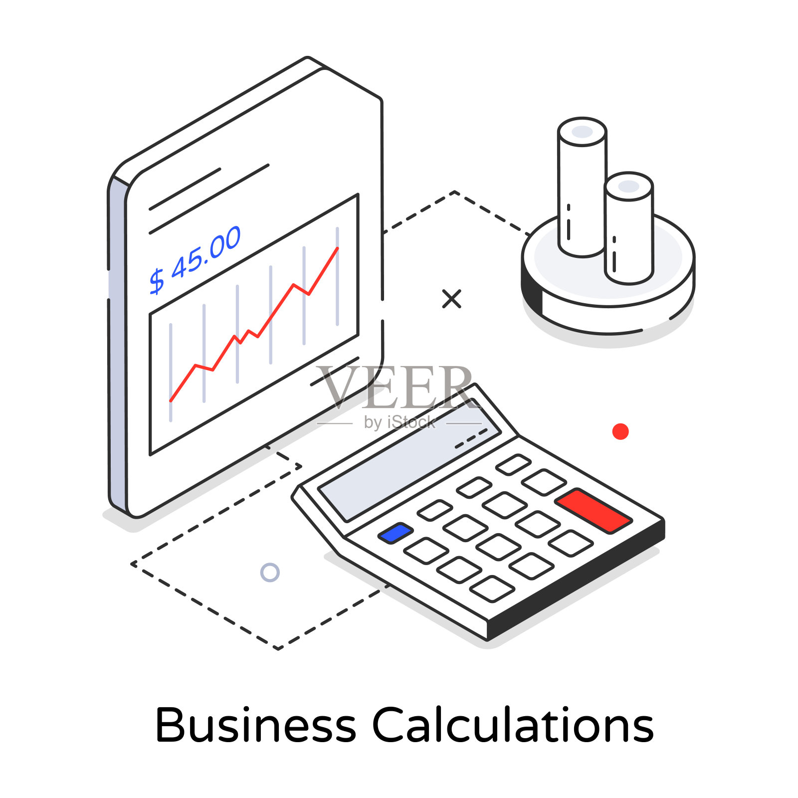 商业计算插画图片素材