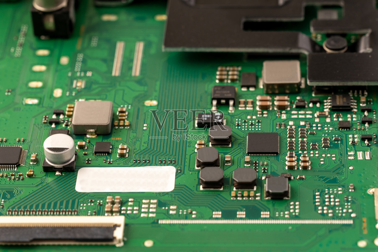 木板和芯片。半导体照片摄影图片