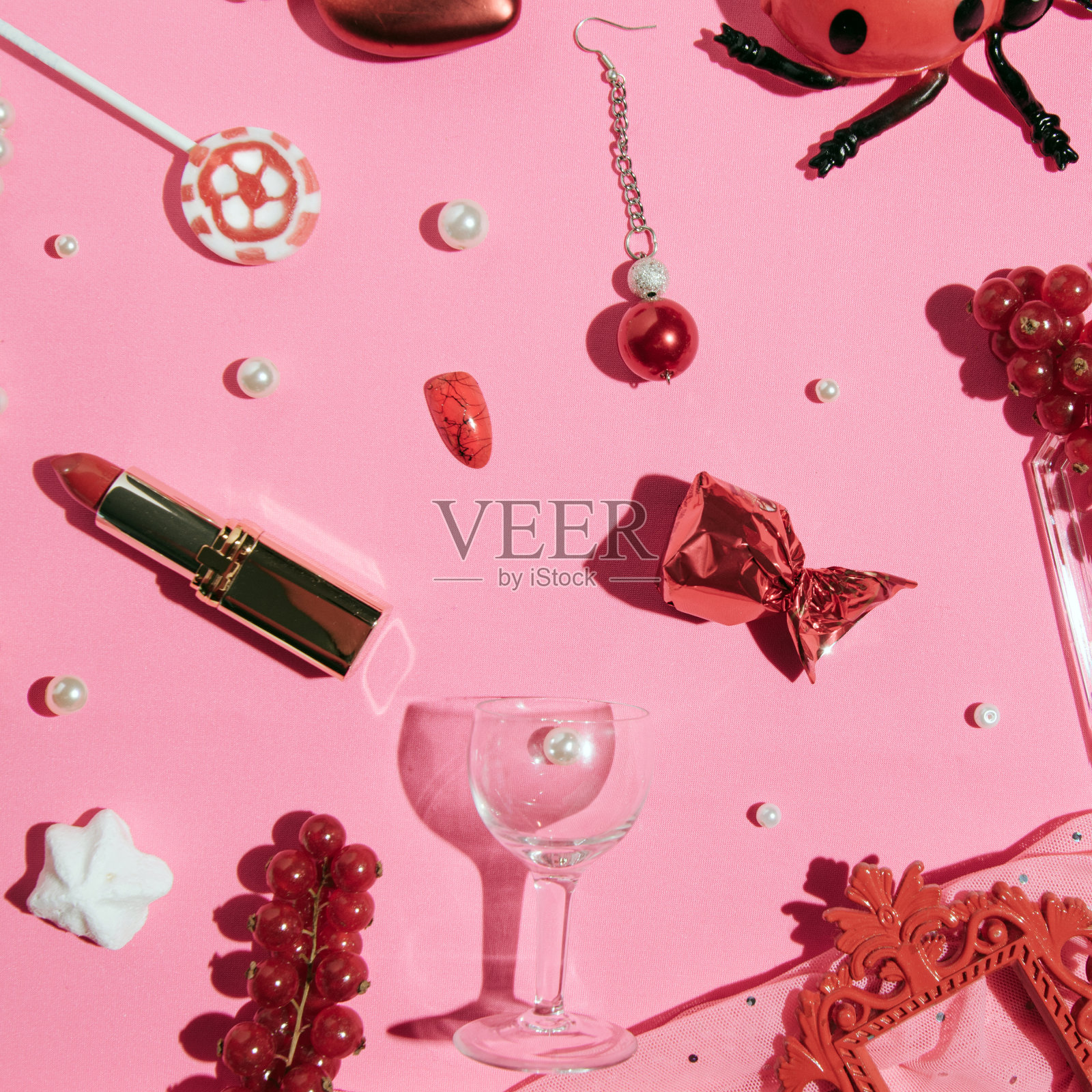 可爱的少女浪漫的布局照片摄影图片