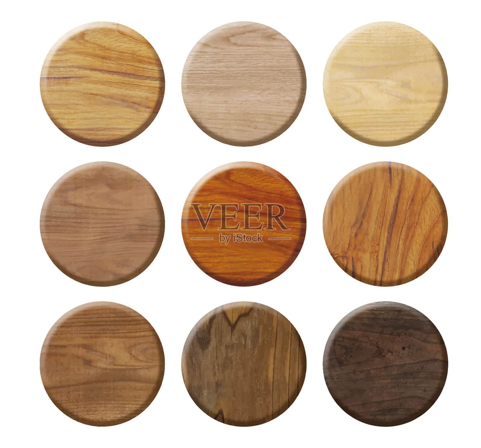 圆形木板图标集照片摄影图片